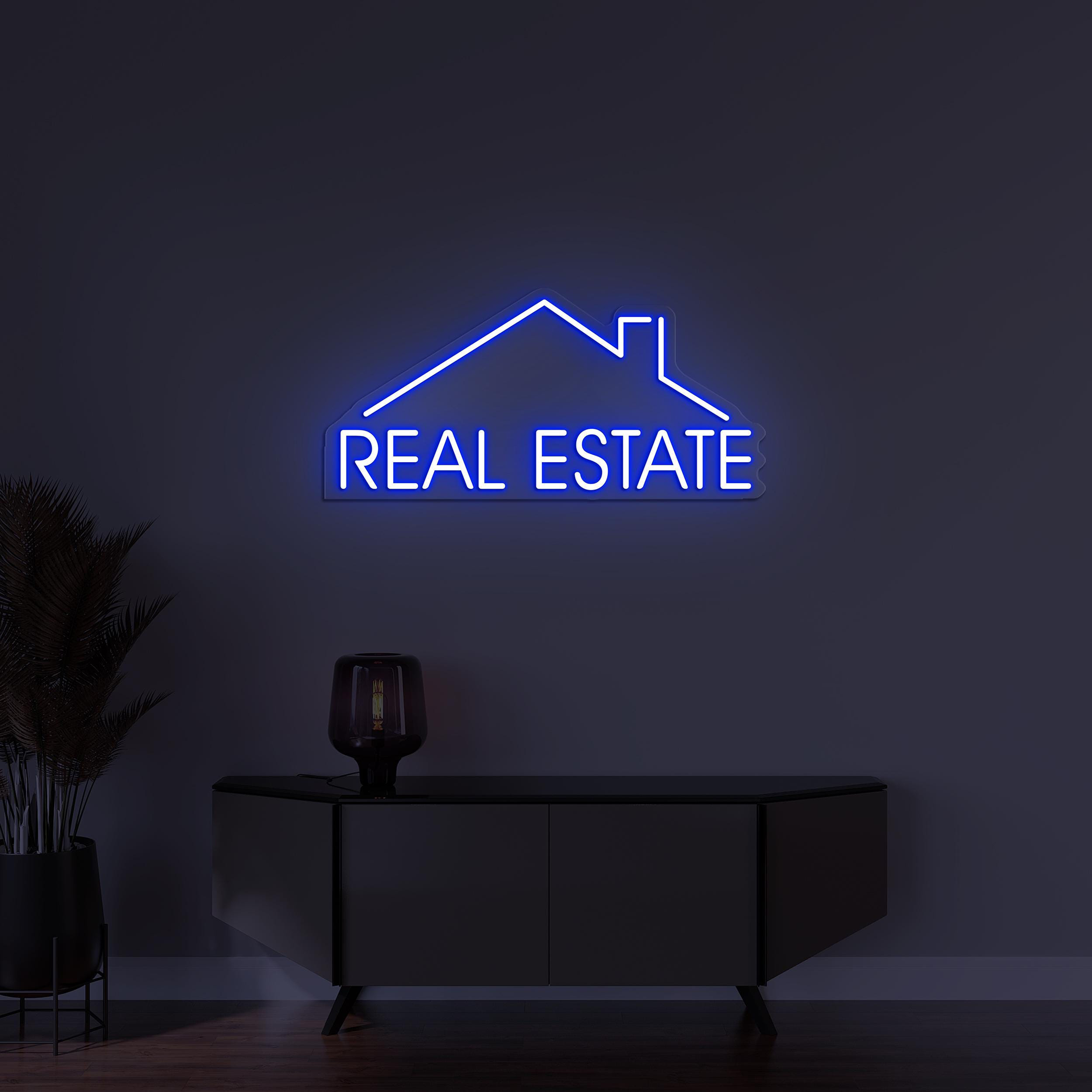 Real Estate Neon Sign, Real Estate LED Light, Business Home Wall Decor, Property Office Art, Real Estate Agency Decor, Personalized Led Sign