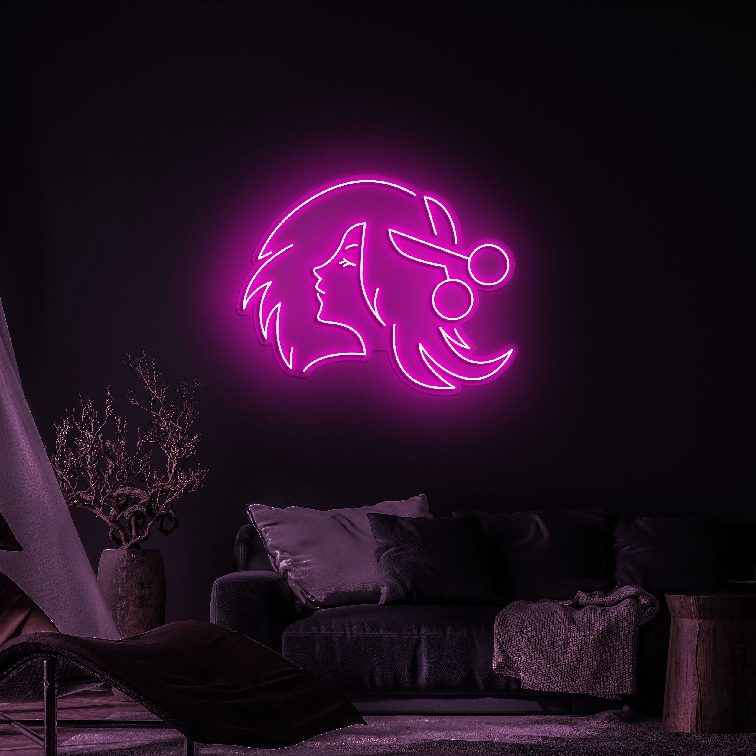 Hair Salon Neon Sign, LED Light for Salon Decoration, Stylish Hair Salon Wall Art, Neon Sign for Hair and Beauty Salons, Elegant Salon Decor