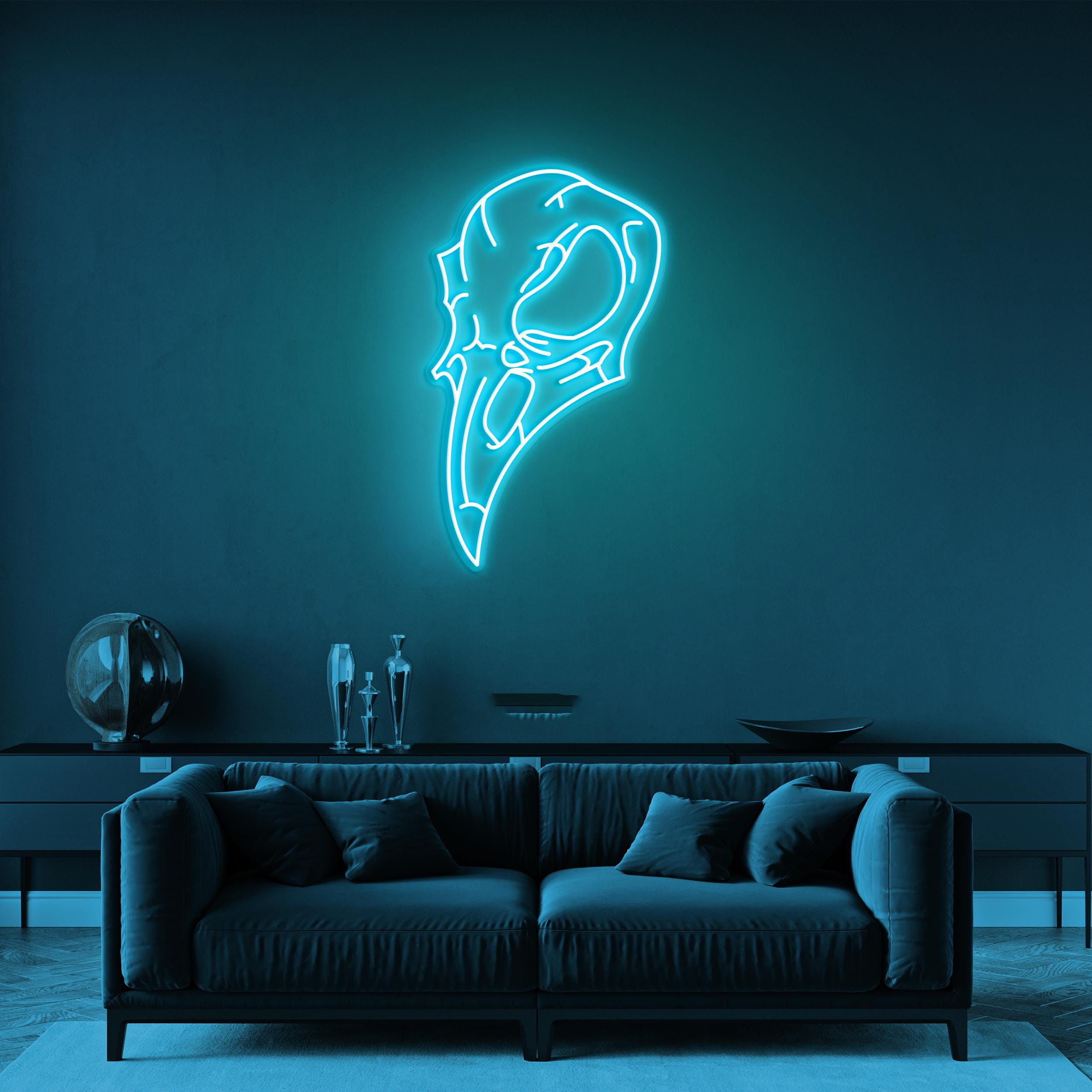 Bird Skull Neon Sign, Bird Skull LED Light, Crow Skull LED Neon Art, Birds Shop Decor, Horror Room Decor, Death's Head Bird Neon Art, Gift