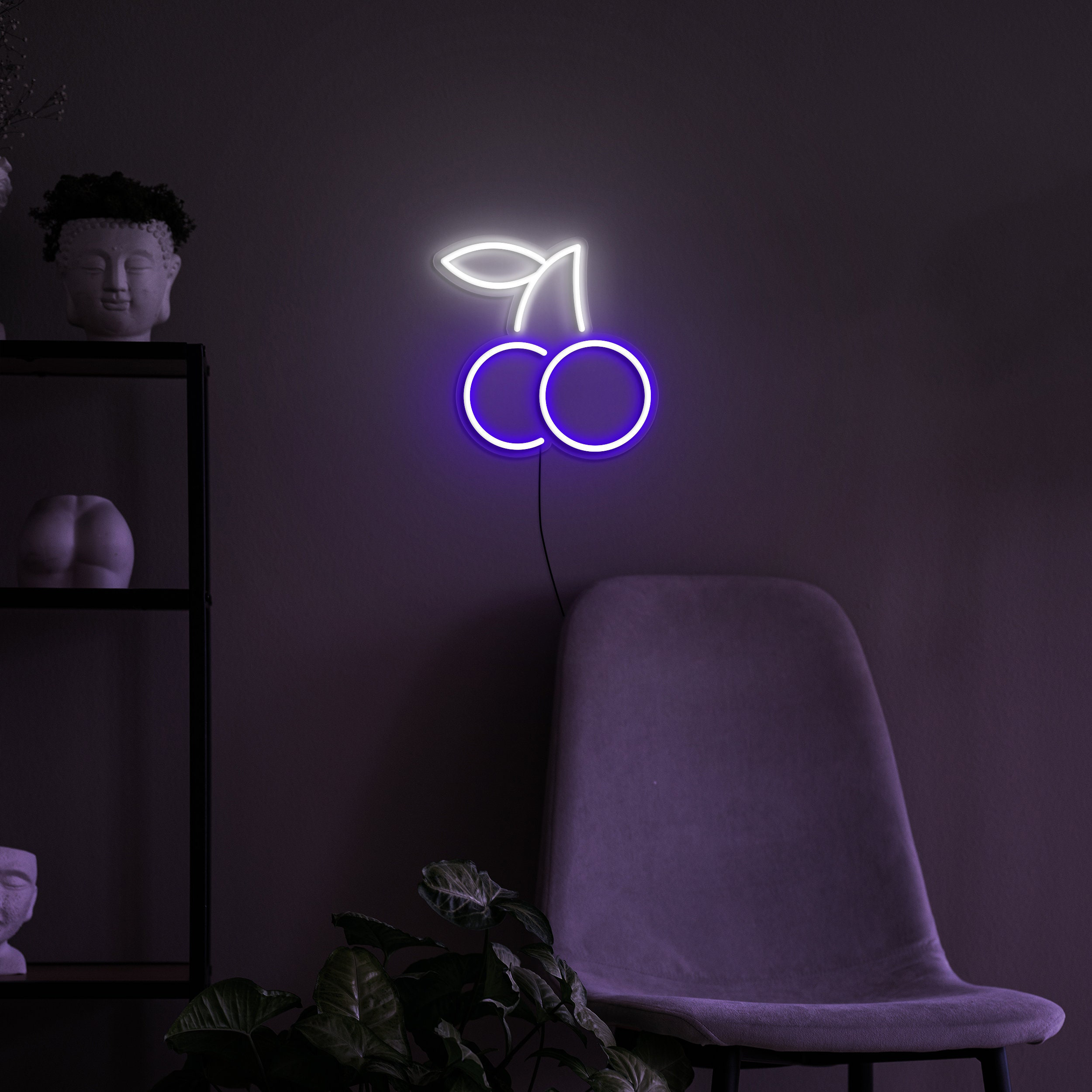 Cherries Neon Sign, LED Wall Decor, Cherries Lights for Kids Room, Restaurant, Bar, Cherries Neon Lights for Game Room, Party, Fruit Decor