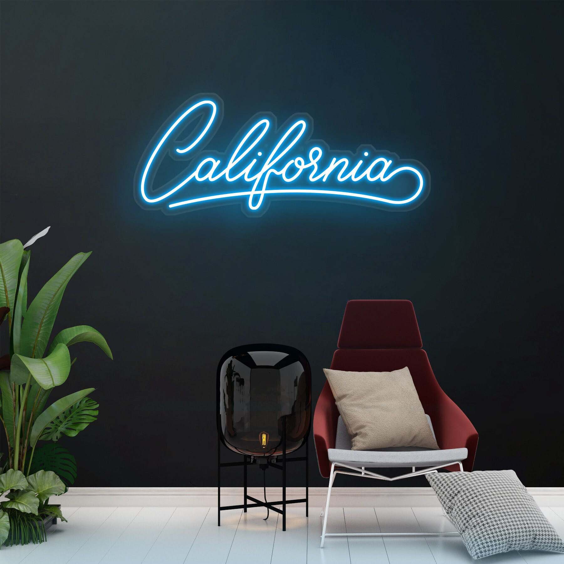 California Neon Sign, LED California Light, Led Wall Art Decor, Custom Wedding & Bedroom Sign, Home Decor for California Lovers, Gift Idea