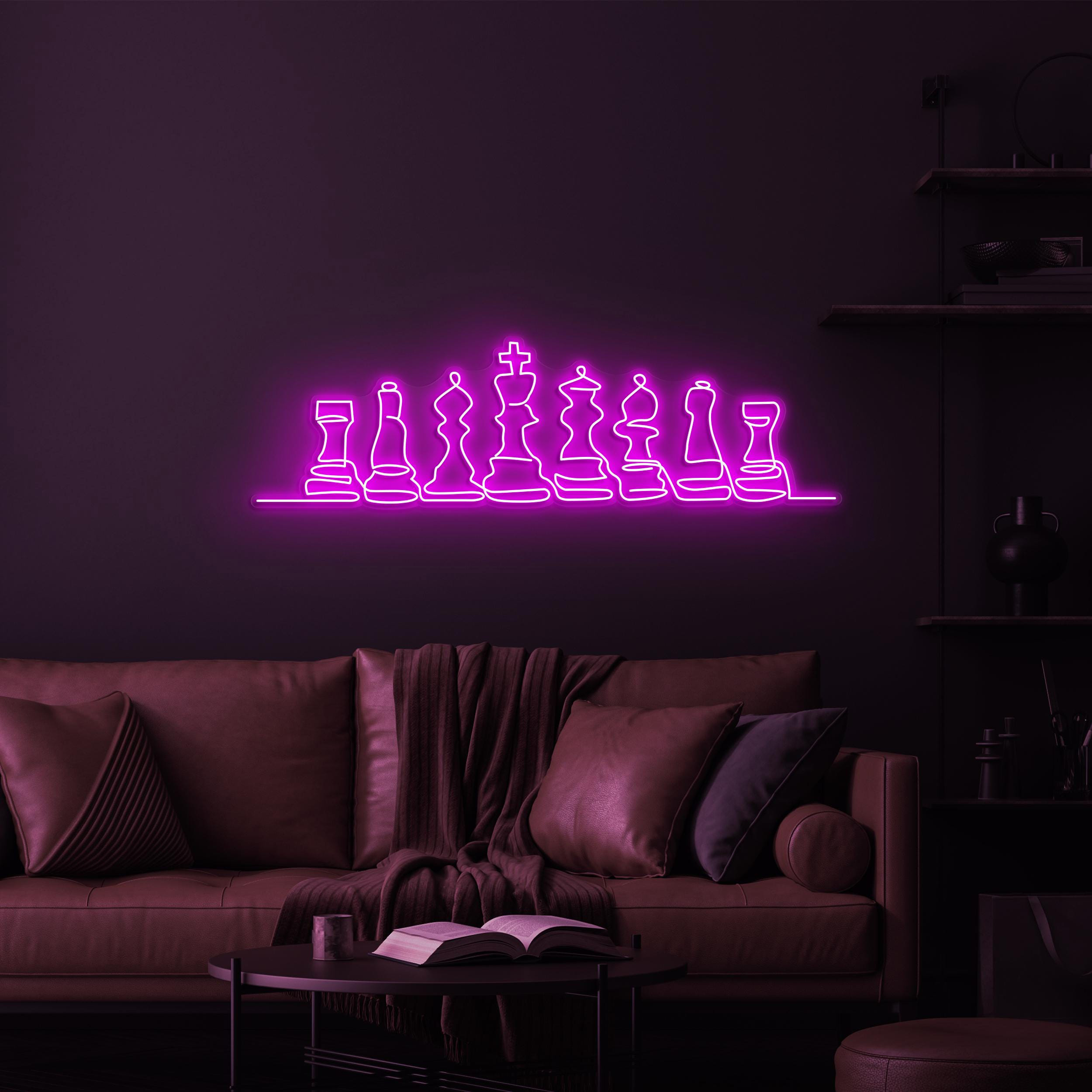 Chessboard Neon Sign, Chessboard LED Light, Checkmate LED Neon Art, Game Room Wall Art, Home Wall Decor, Office Wall Art, Custom Neon Sign
