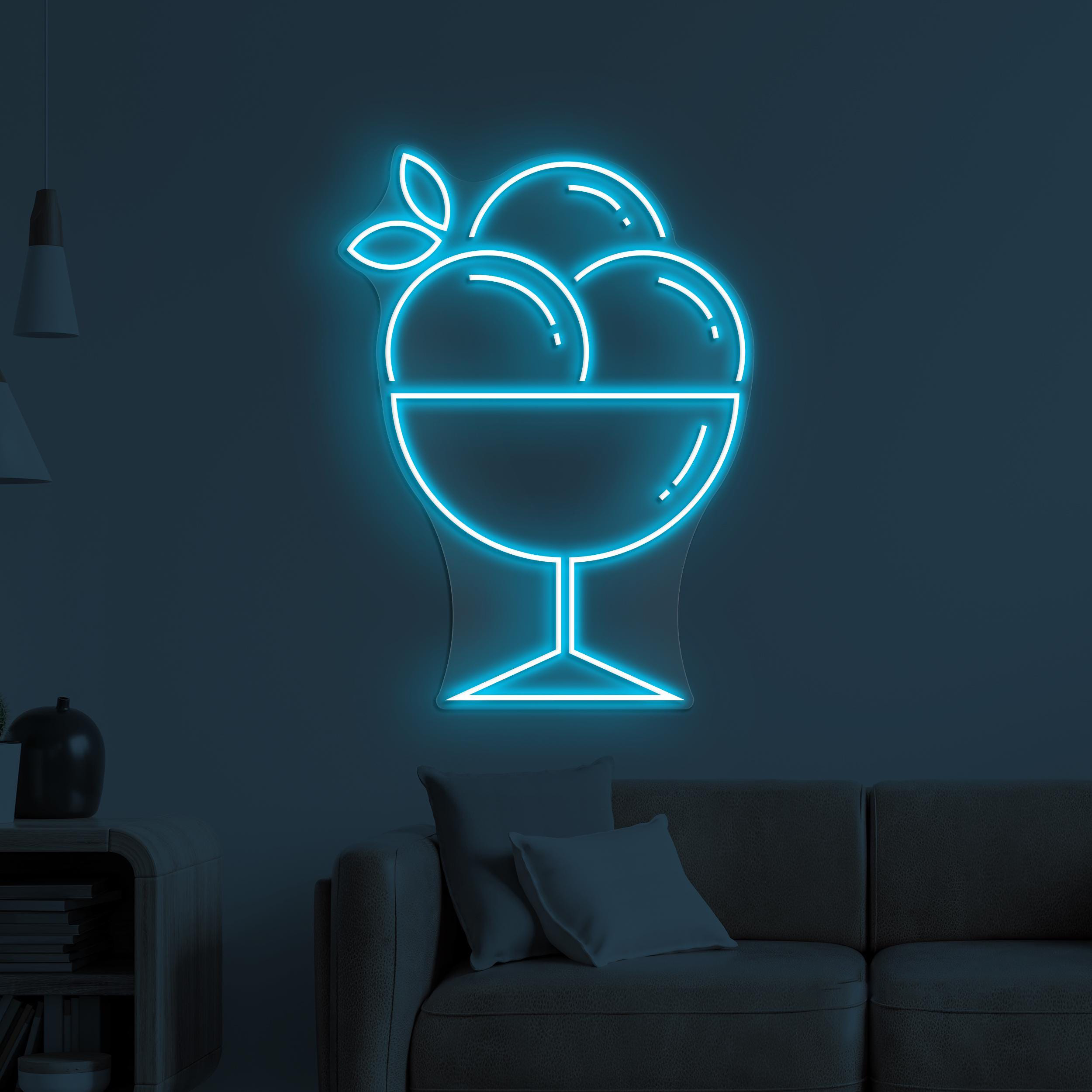 Ice Cream Neon Sign, Ice Cream Sundae LED Light, Ice Cream Shop Decor, Ice Cream Lover Wall Art, Ice Cream Shop Neon Sign, Sweet Treat Light