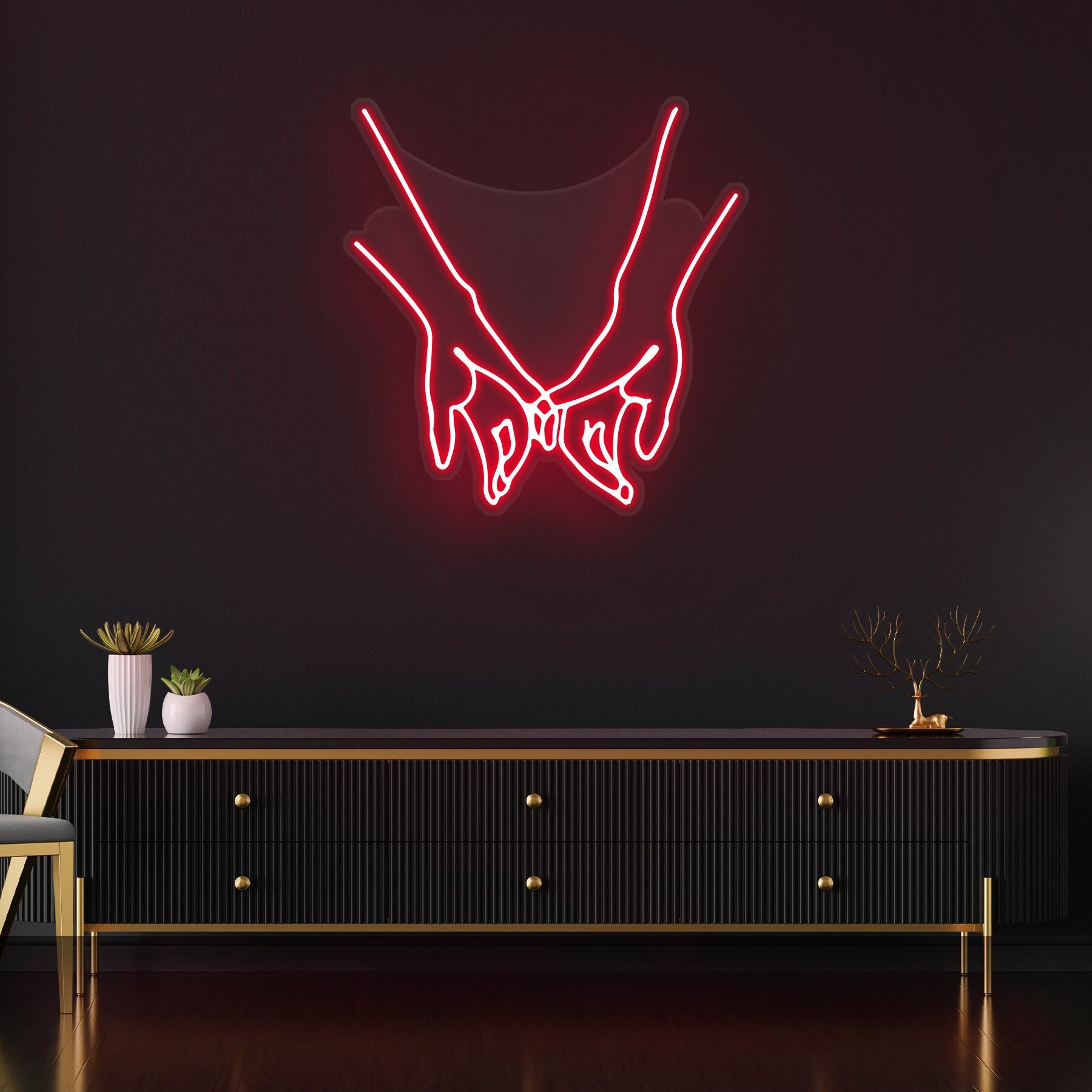 Pinkie Promise Neon Sign, Custom Neon Light, Promise Hand Design, Bedroom Decor, Wedding Party Favors, Home Decor, Gifts for Her, Neon Art