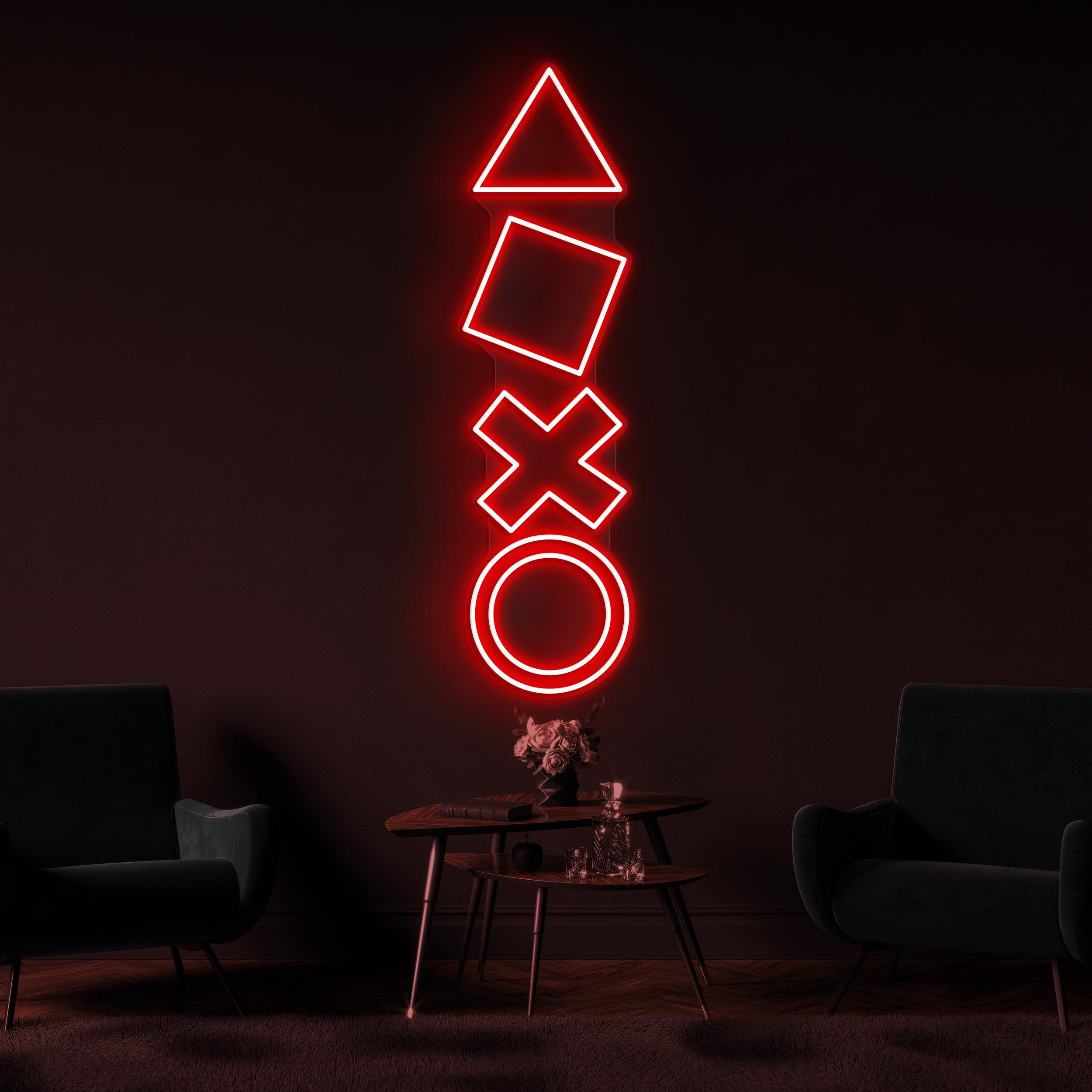 Game Icons Neon Sign, Game Icons LED Light, Game Icons Symbols Wall Decor, Game Room Wall Art, Man Cave Neon Light, Bar & Cafe Wall Art