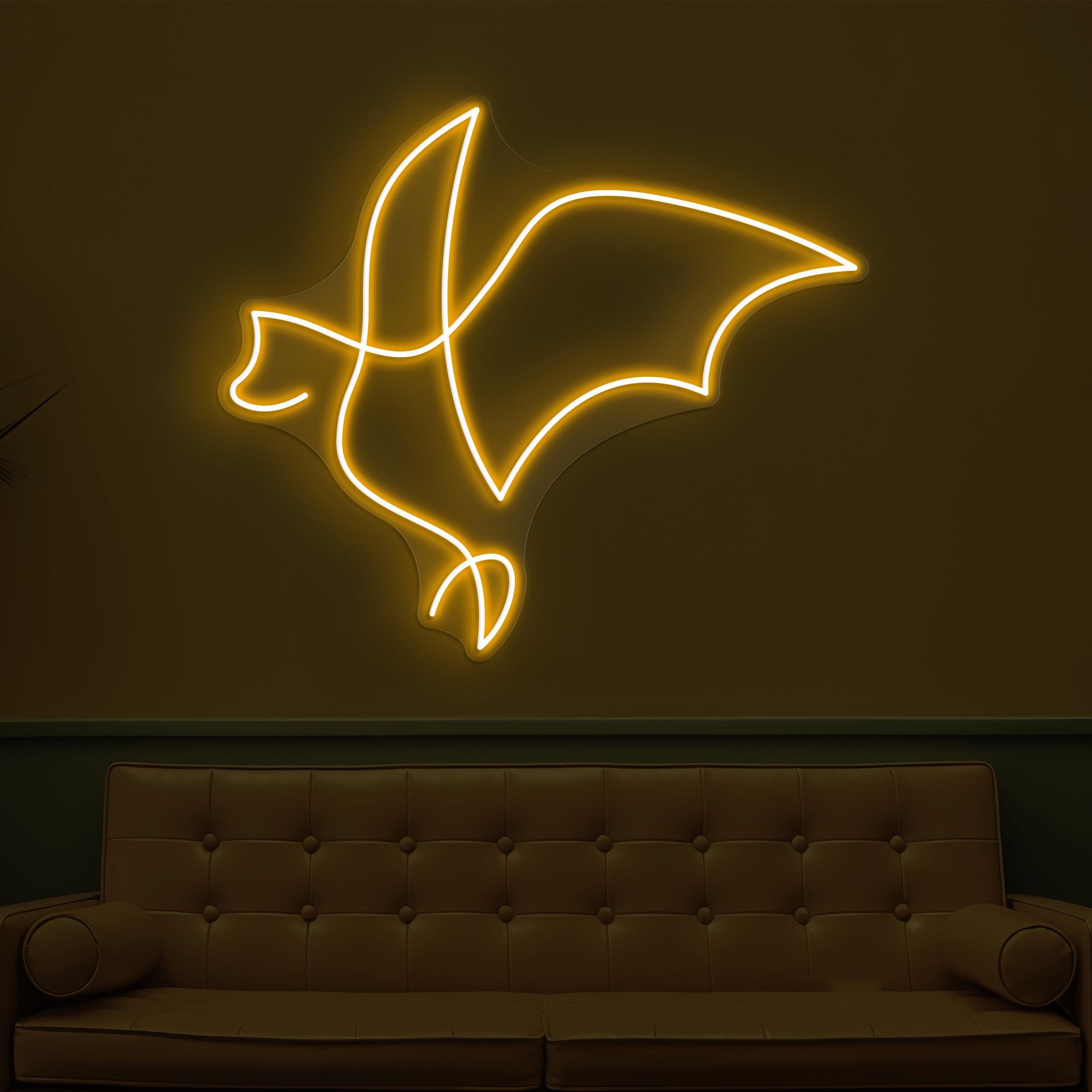 Bat Neon Sign, Bat LED Light, Flying Bat Wall Decor, Spooky Bat Wall Art, Animal Shop Neon Light, Game Room Neon Sign, Bat Lovers Gift Idea