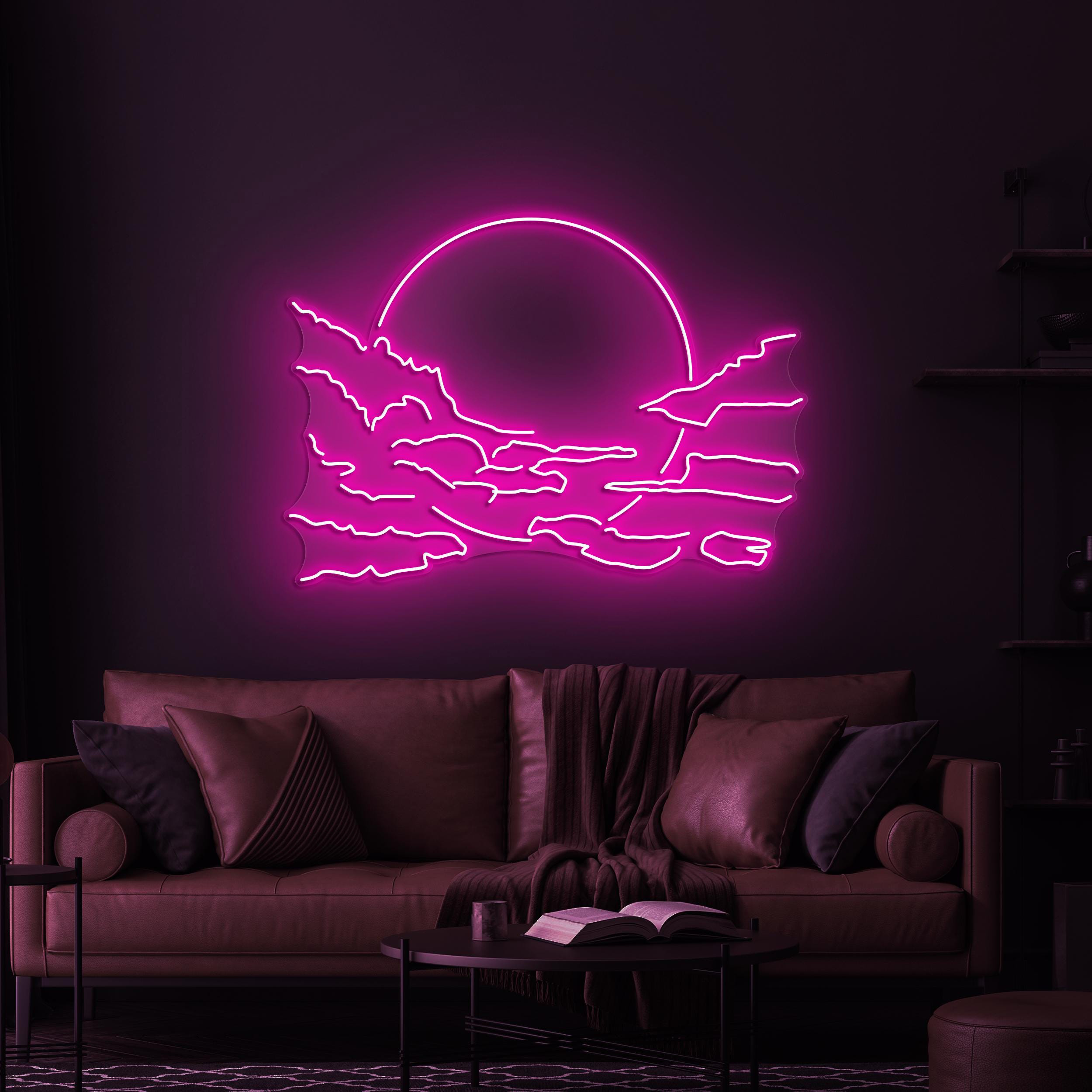 Sunset Neon Sign, Sunset LED Light, Ocean Waves LED Neon Art, Beach Sunset Neon Sign for Home, Beach Bar Decor, Beach Lover, Birthday décor