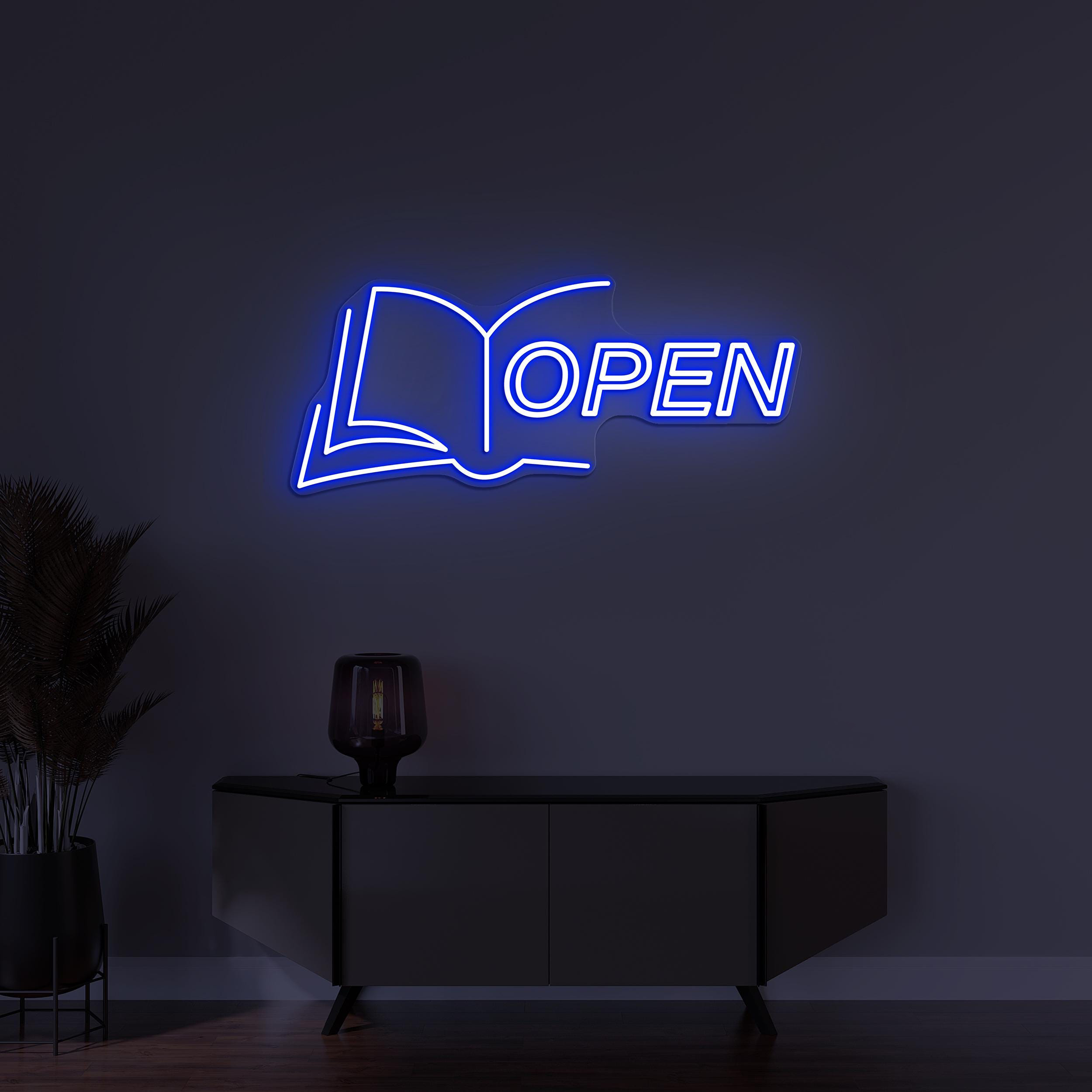 Open Book Neon Sign, Book Open LED Light, Book Open Shop Neon Light, Book Store Wall Decor, Books Lover Gift, Library Wall Art, Bookish Sign