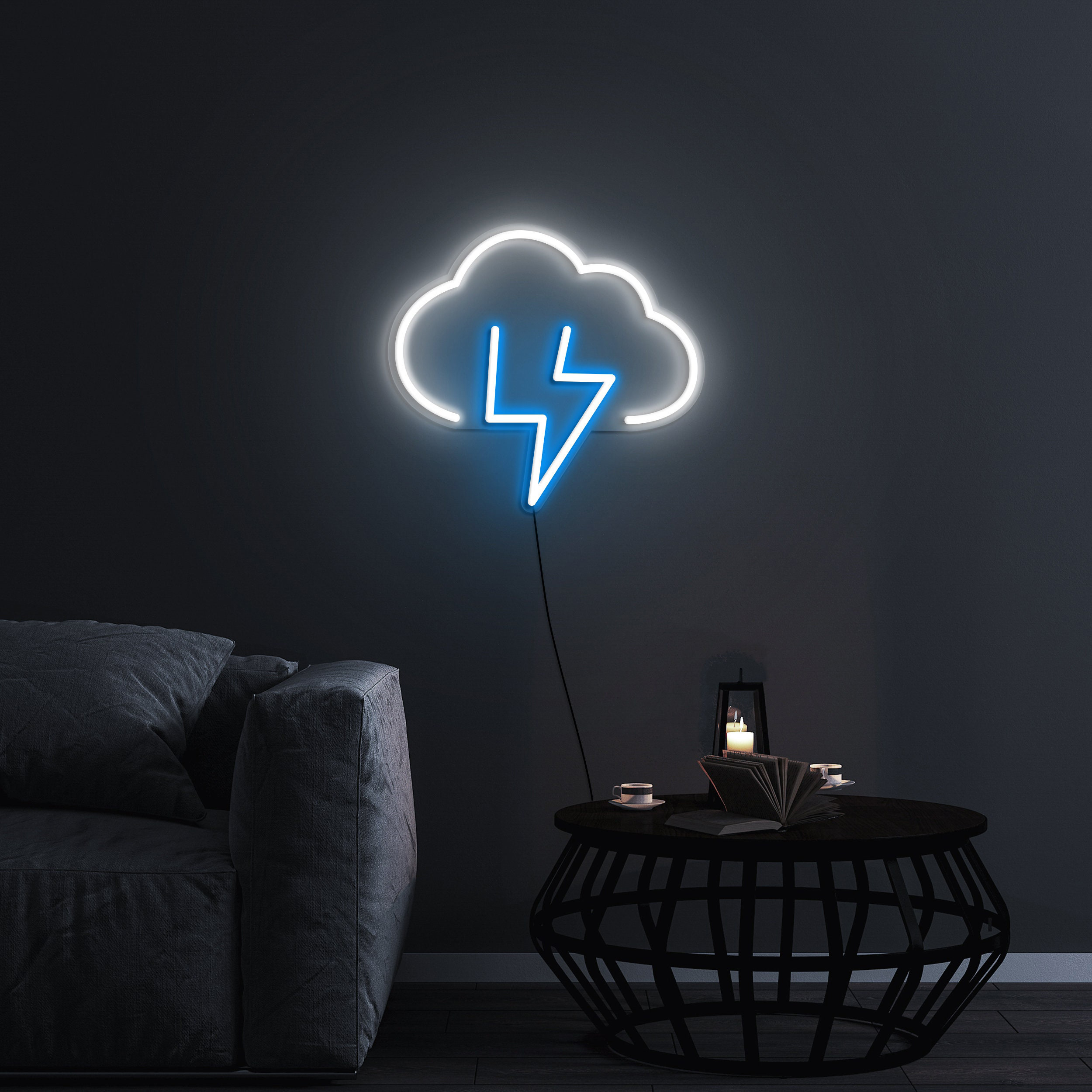 Cloud and Lightning Neon Sign, USB LED Lights for Wall Decor, Cloud Neon Light for Kids Room, Festival, Party Decoration, Room Decor, Gift