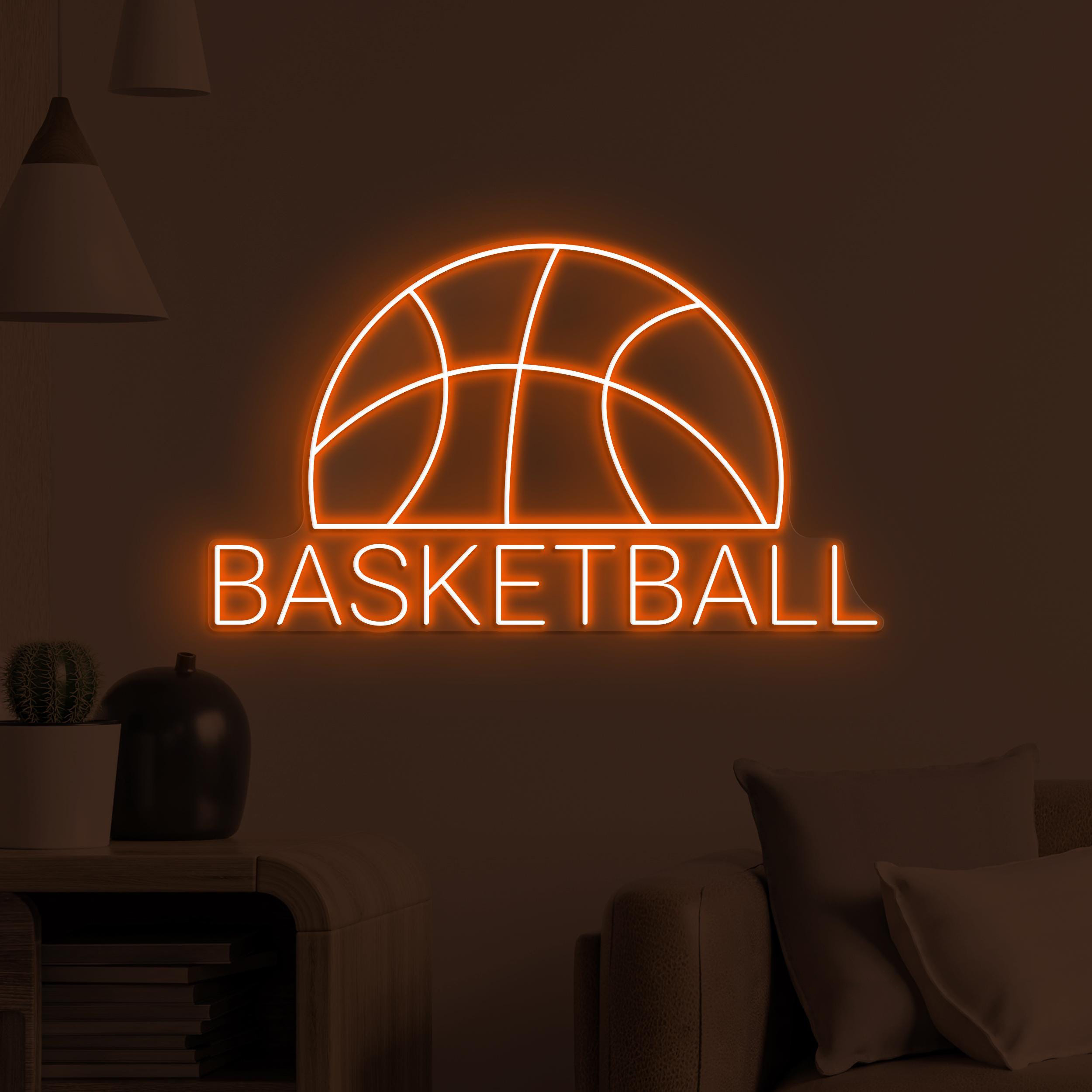 Basketball Neon Sign, Basketball LED Light, Basketball Logo Wall Decor, Hobby Wall Art, Basketball Lover Birthday Gift, Game Room Neon Light