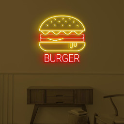 Burger Neon Sign, Hamburger LED Light, Fast Food Restaurant Wall Decor, Burger Lover Gift, Burger Neon Art, Custom Neon Sign, Cafe Wall Art