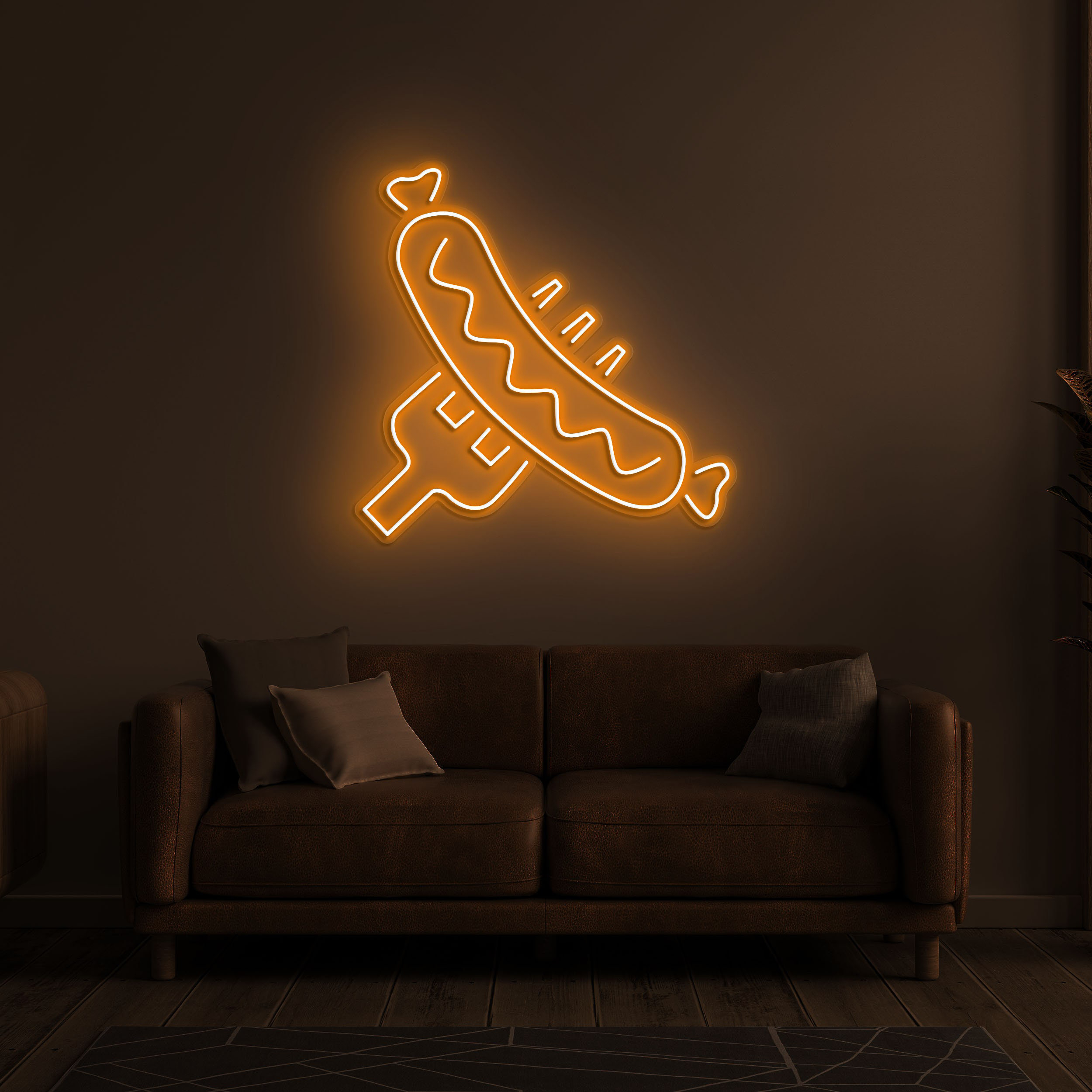 Hotdog Neon Sign, LED Light for Hotdog Fans, Wall Decor for Restaurant or Kitchen, Neon Lights for Hotdog Shop, Birthday Party Gift Wall Art