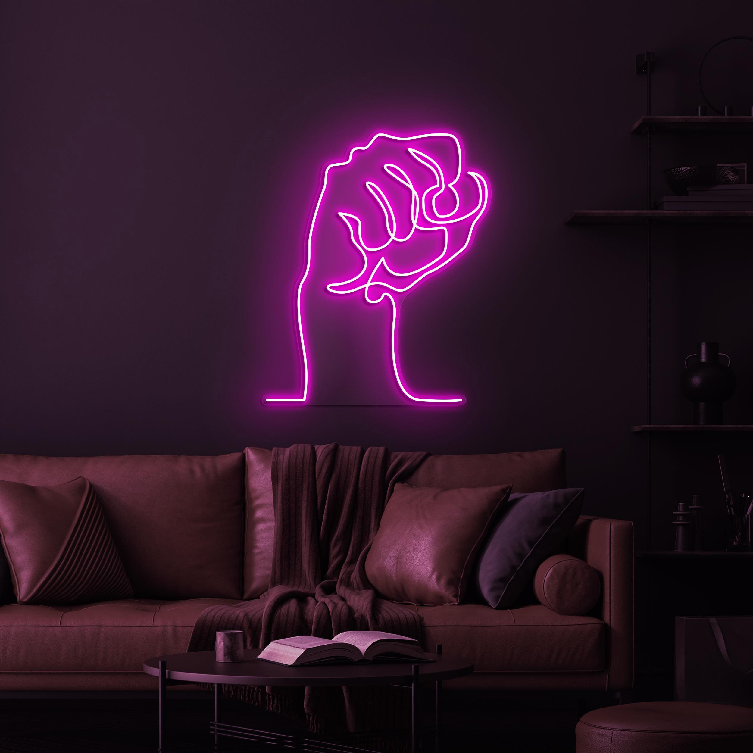 Raised Hand Neon Sign, Fist Hand LED Light, Raised Hand LED Naon Art, Custom Neon Sign, Home Wall Decor, Power to the People Neon Sign, Gift