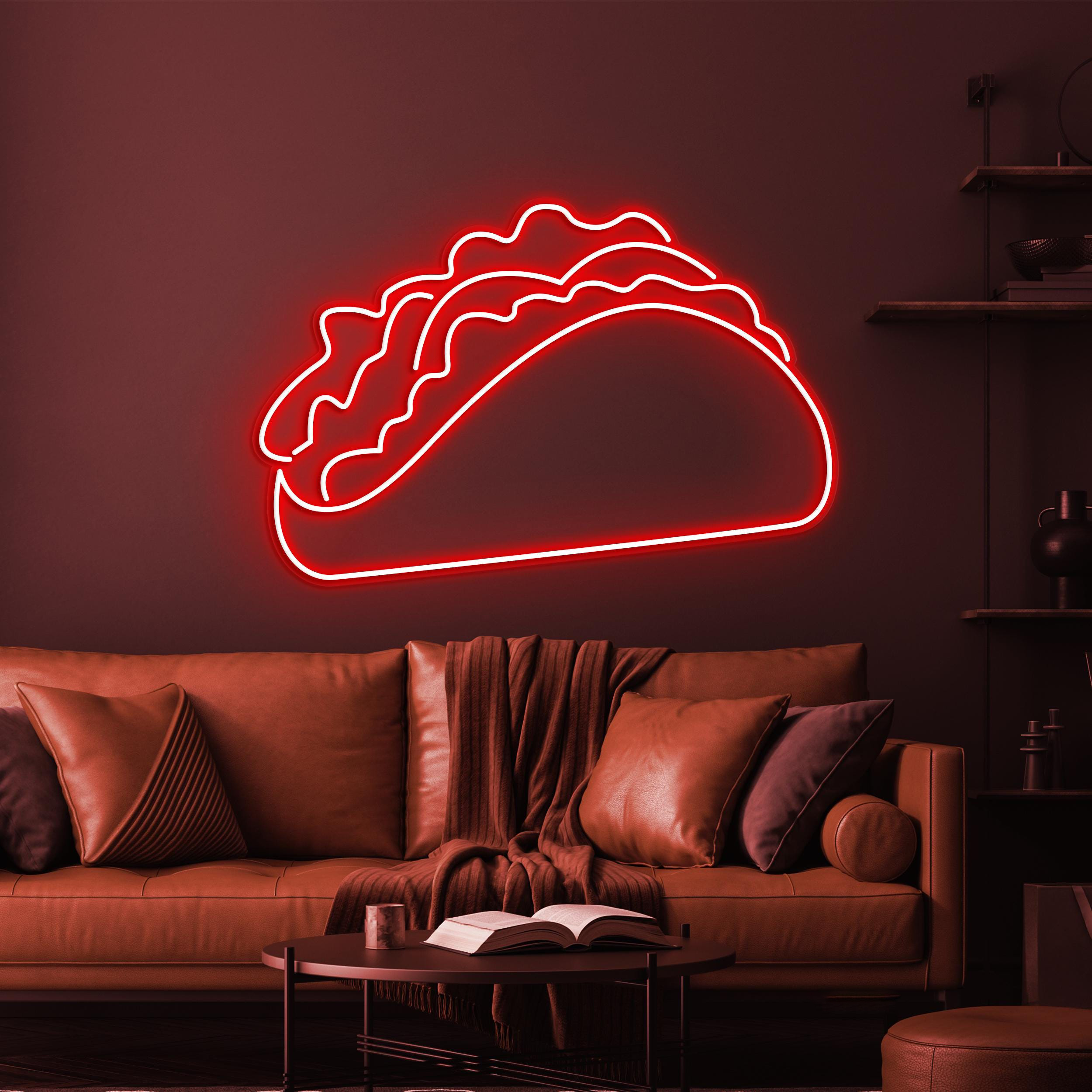 Taco Neon Sign, Mexican Food Neon Light, Taco Wall Art, Restaurant Neon Sign, Tacos LED Light, Street Food Neon Sign, Taco Neon Wall Art