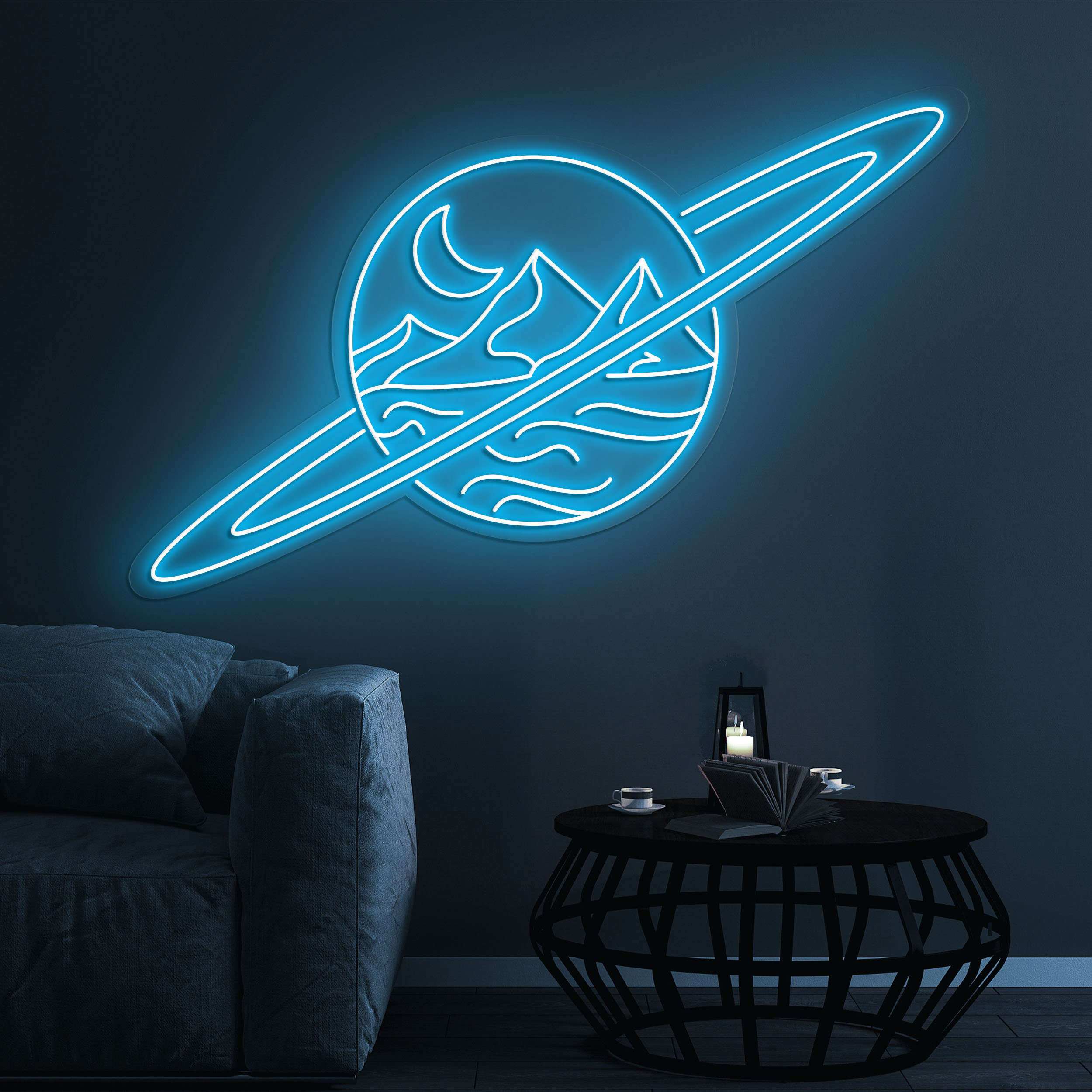 Planet Neon Sign, Deserted Planet LED Neon Light, Planet Neon Signs for Wall Decor, Planet LED Signs for Bedroom, Gaming Room, Kids Gift