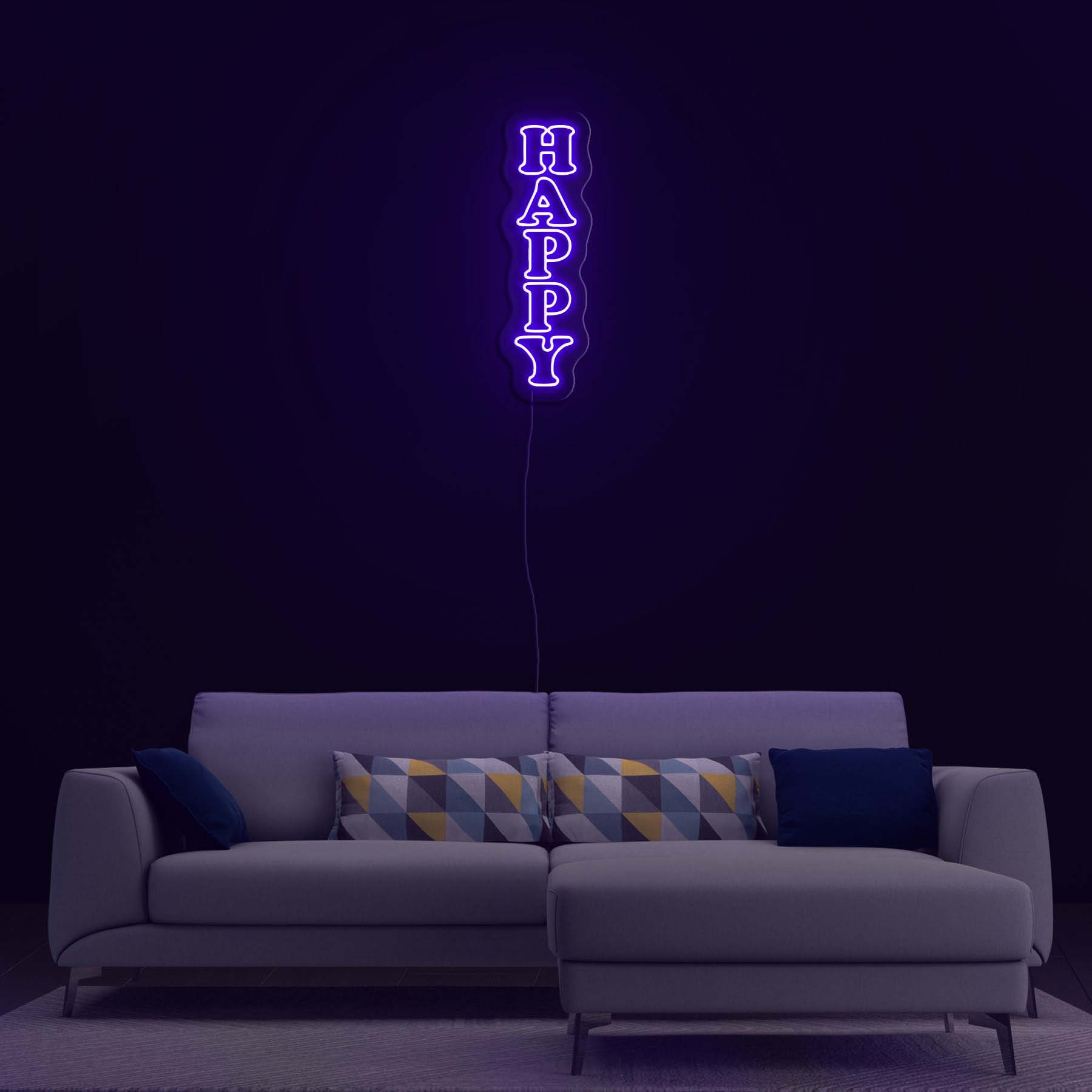 Happy Neon Sign, Nursery Decor, Baby Photo Prop, Room Decor, Happy Neon Sign for Room Decoration, Kids decor