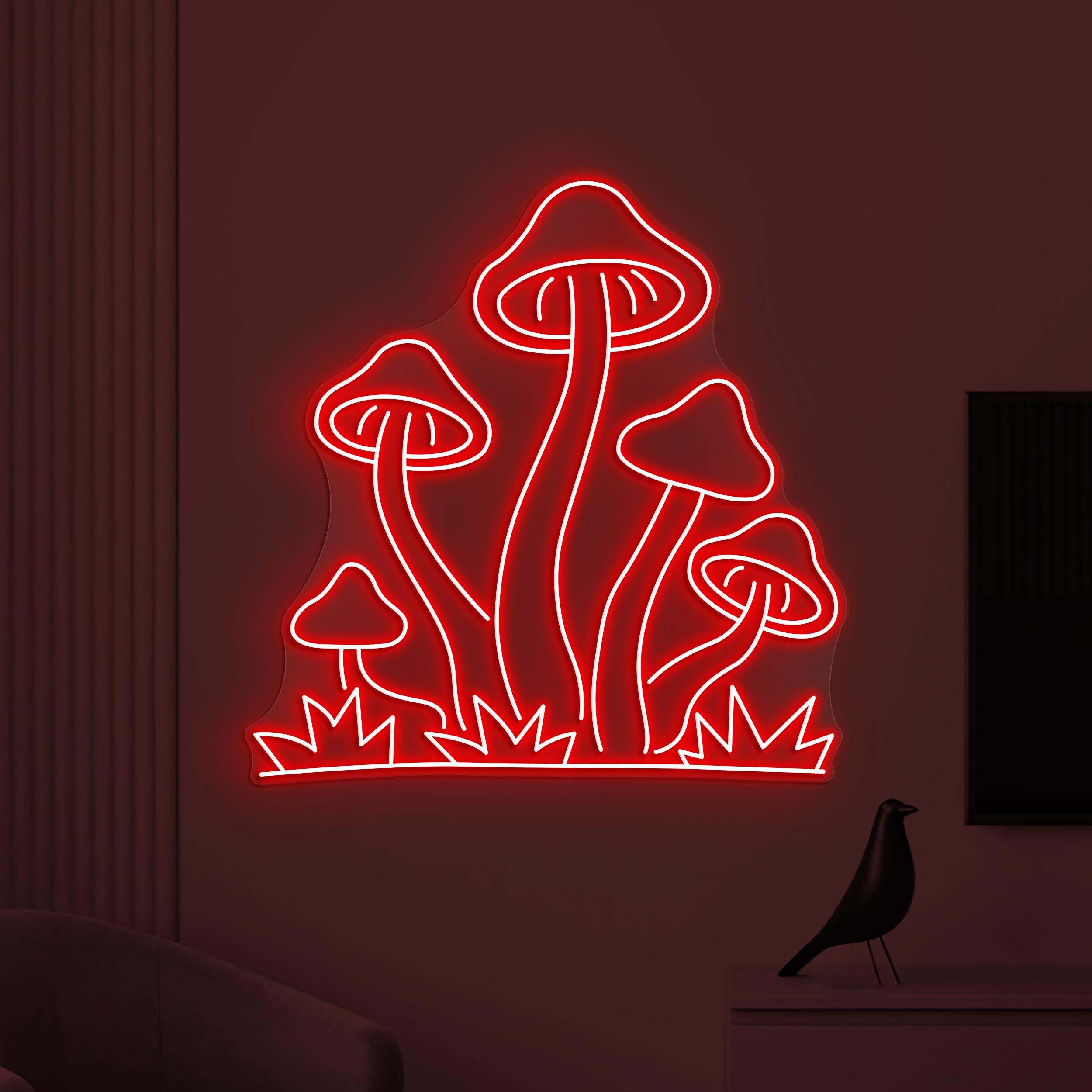 Mushroom Neon Sign, Mushroom LED Light, Bedroom Wall Decor, Personalized Sign, Decor for Pizza Cafe and Bar, Custom Neon Sign, Home Wall Art