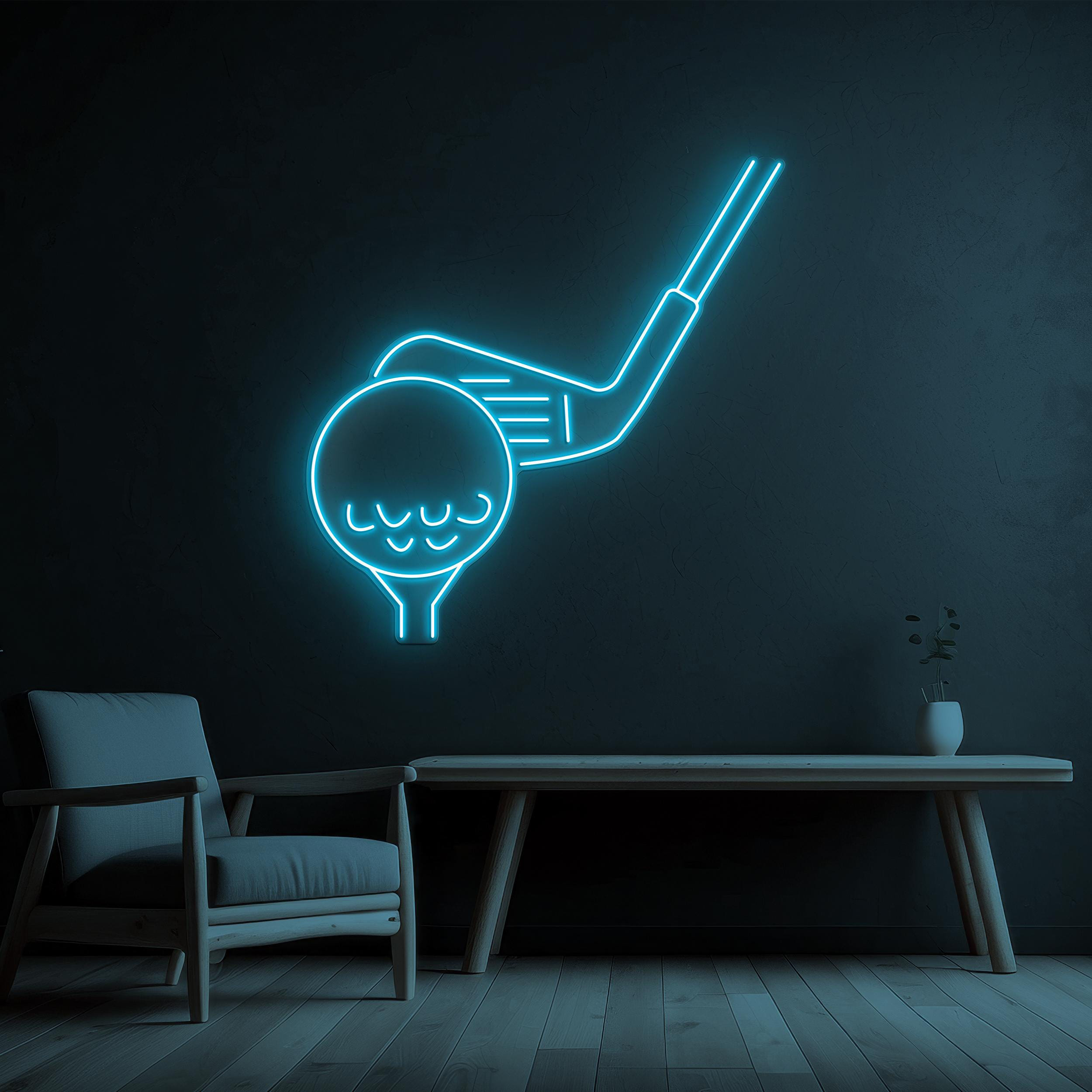 Golf Neon Sign, Golf Ball LED Light, Golf Logo Wall Decor, Golf Club Neon Sign, Sports Shop Wall Decor, Home Wall Decor, Game Room Wall Art