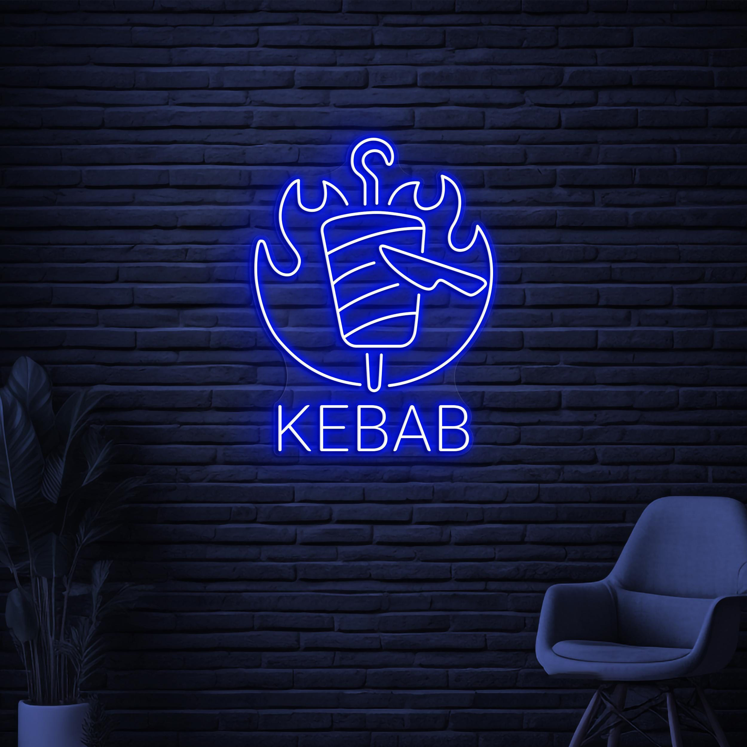 Kebab Neon Sign, Kebab Neon Light, Kebab Logo Wall Art, Restaurant Wall Decor, Business Logo Neon Light, BBQ Shop Neon Sign, Kebab Lover