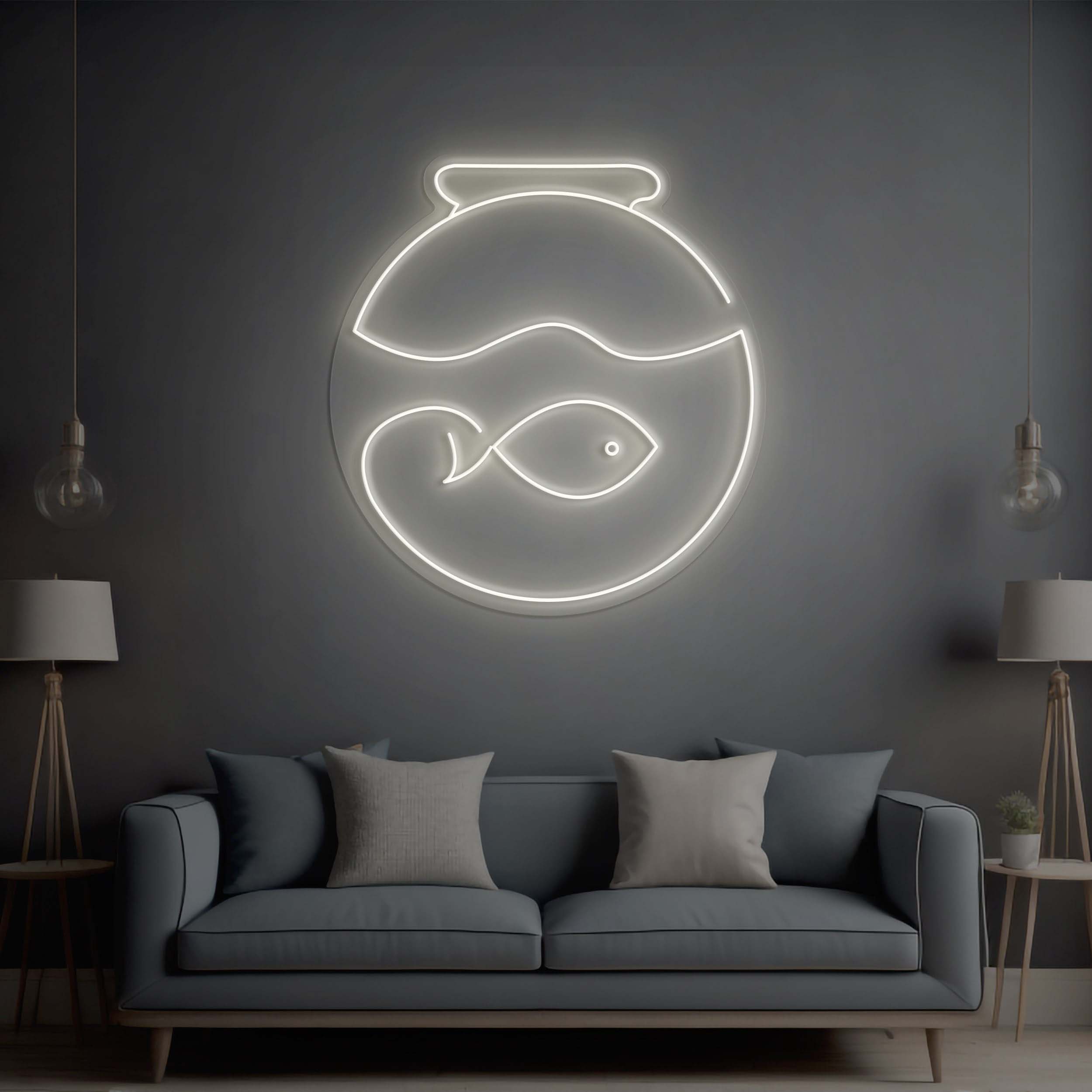 Fish Tank LED Neon Sign, Fish Neon Light for Home Decor, Perfect for Kids' Room, Office, Fish Rooms, Birthday Gift Neon Sign for Fish Lovers