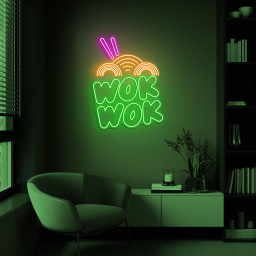 Wok Wok Neon Sign, Wok Wok LED Light, Chinese Food Wall Decor, Kitchen Wall Art, Noodles Neon Sign, Asian Restaurant Decor, Cafe Wall Art