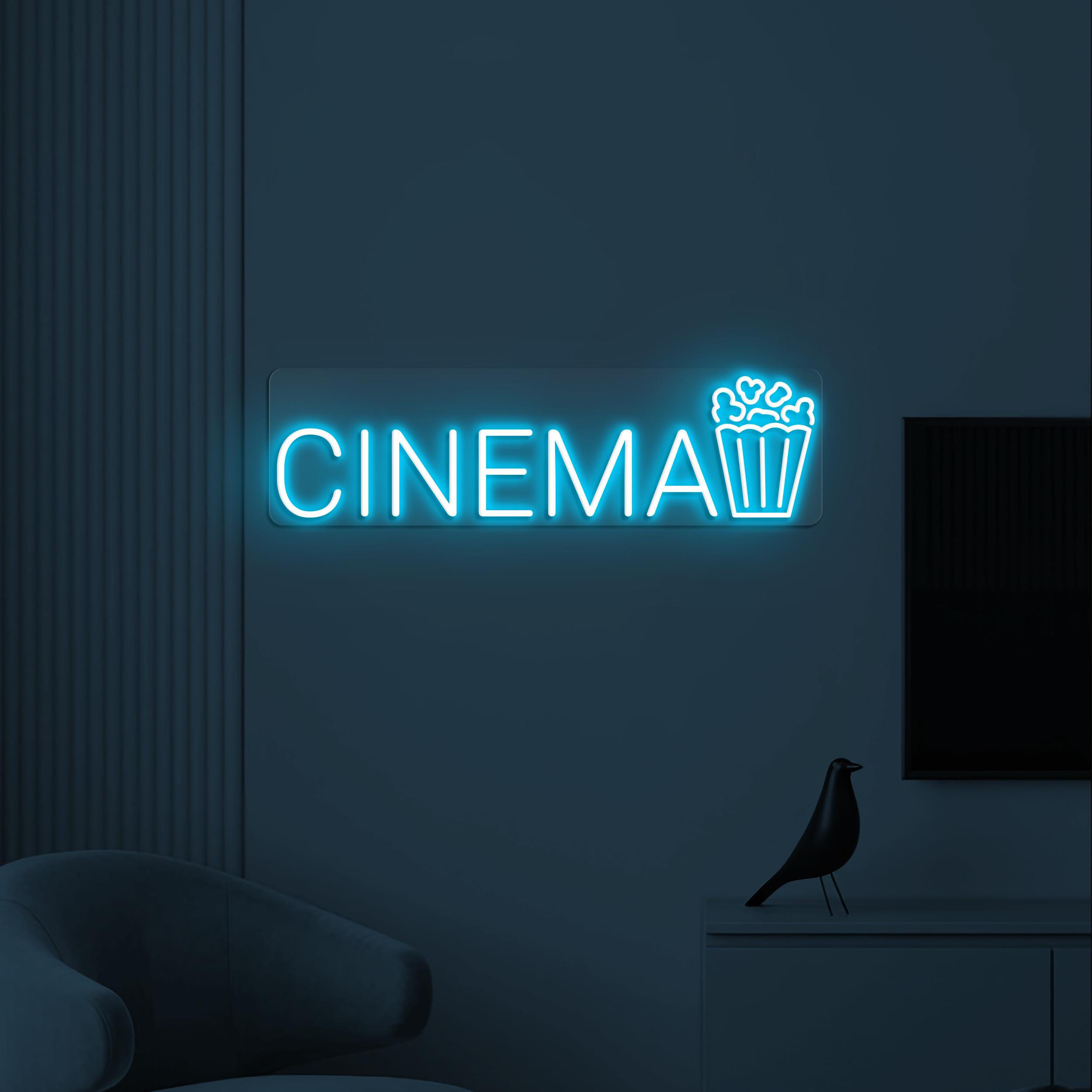 Cinema Neon Sign, Cinema LED Light, Cinema Popcorn Wall Decor, Movie Theater Neon Art, Cinema Room Light, Movie Lover Gift, Home Wall Decor