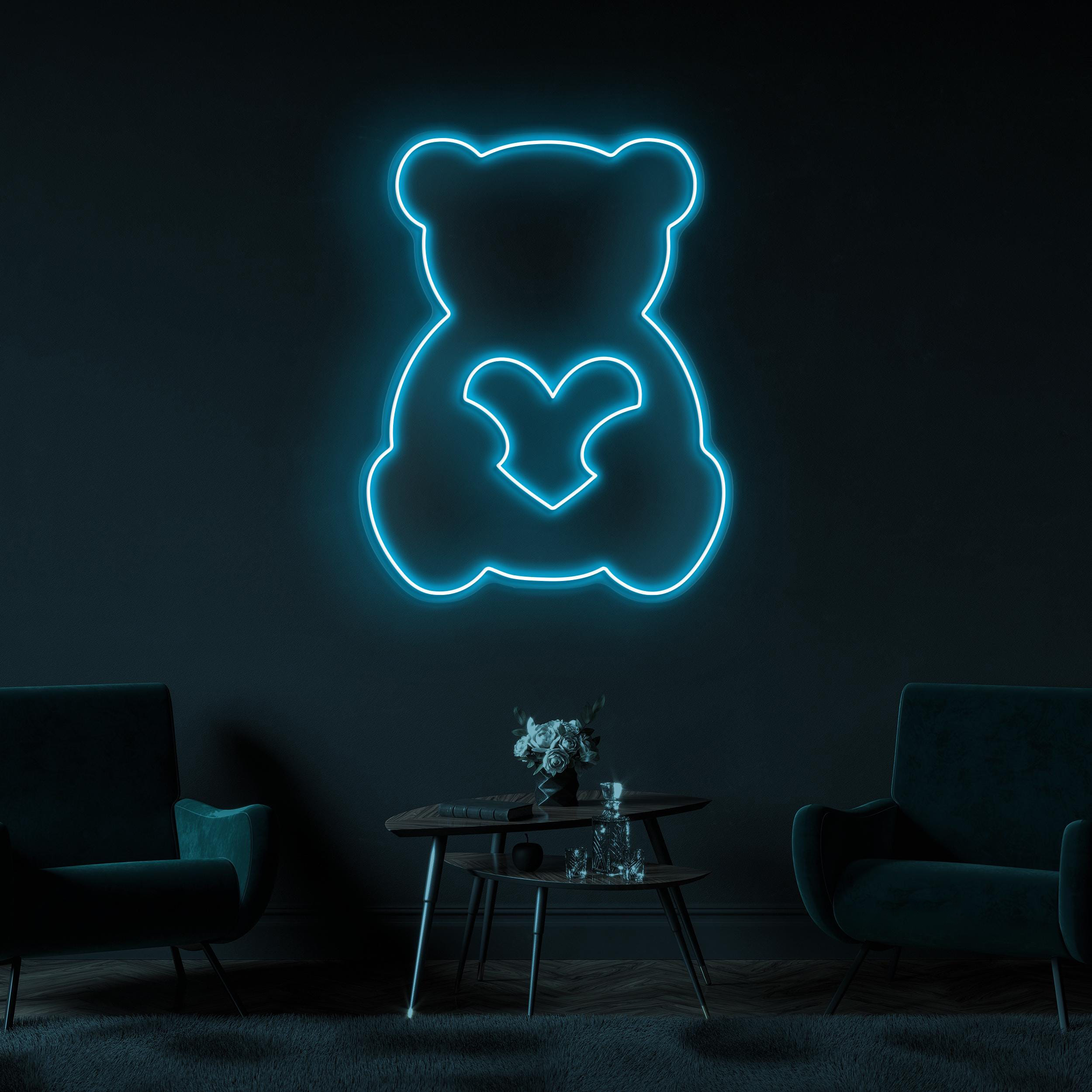 Teddy Bear Neon Sign, Teddy Bear LED Light, Cute Teddy Bear Wall Art, Nursery Room Wall Decor, Led Neon Light, Gift For Teddy Bear Lover