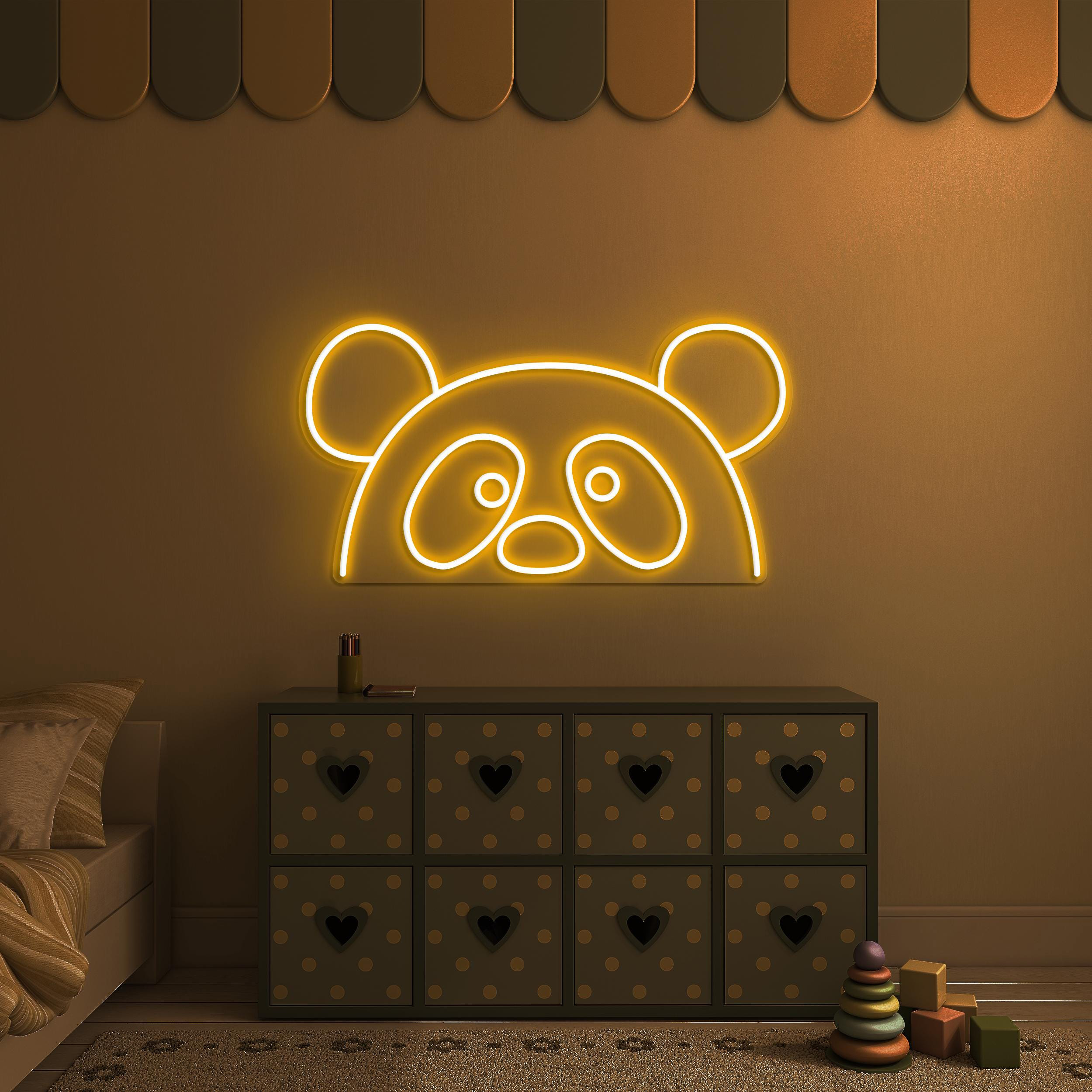 Panda Neon Sign, Panda LED Light, Panda LED Wall Decor, Eye-catching Panda Sign, Animal Shop Decor, Home Wall Decor, Kids & Game Room Decor