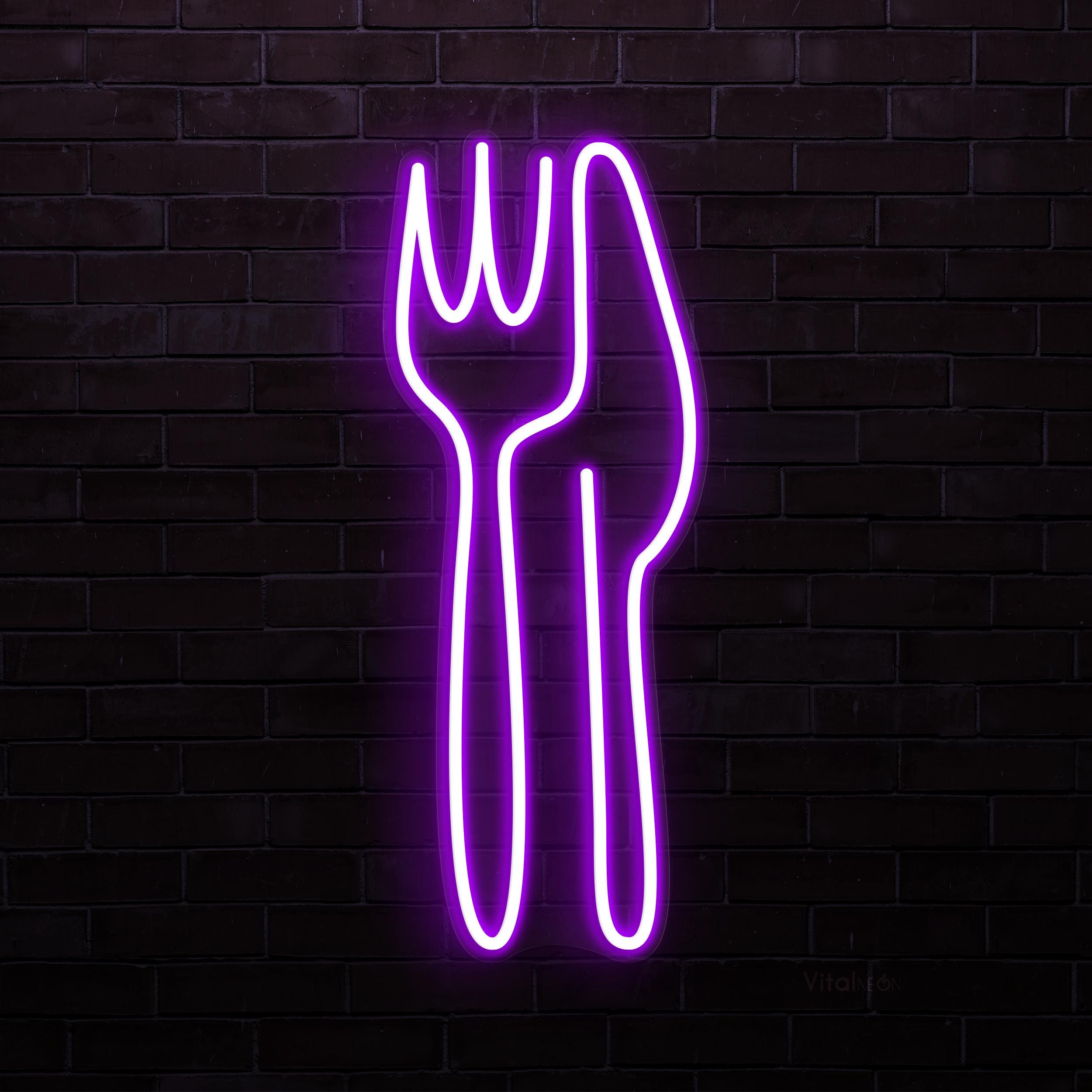 Fork & Knife Neon Sign, Fork and Knife LED Light, Restaurant Wall Art, Kitchen Wall Decor, Home Wall Light, Cafe, Bar Neon Light, Neon Art
