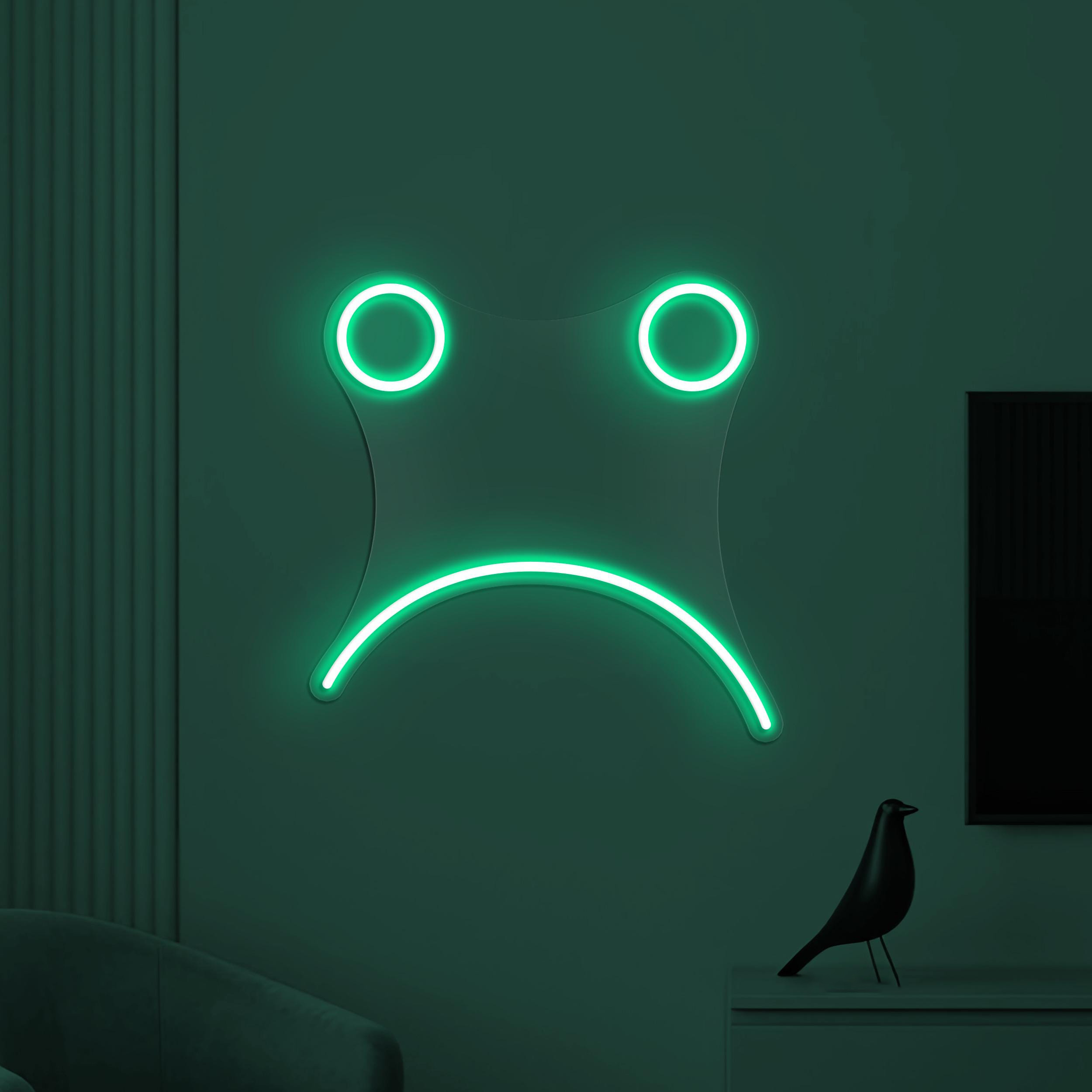 Sad Face Neon Sign, Sad Face LED Light, Sad Emoji Wall Decor, Kids Room Wall Art, Customized Neon Sign, Home Wall Art, Cafe and Bar Led Sign