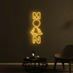 Moon Neon Sign, Moon LED Light, Dreamy Wall Decor, Moon Night Light Wall Art, Home Decor, Custom Sign, Moon Logo Neon Sign, Bedroom Wall Art