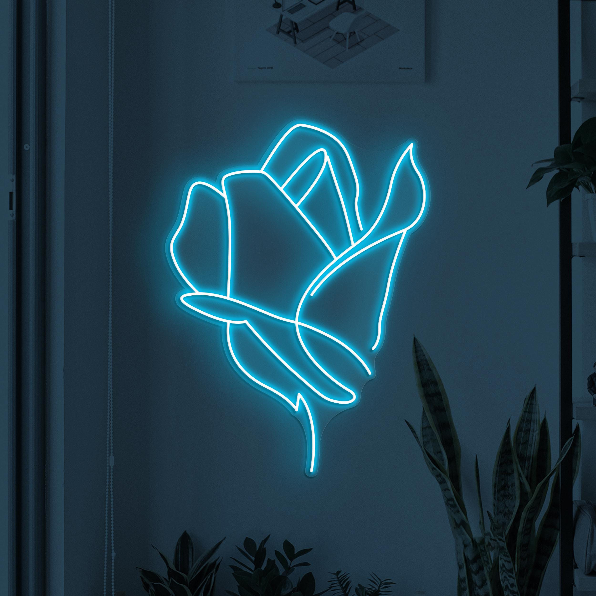 Rose Neon Sign, Rose LED Light, Wedding Wall Decor, Flower Shop Wall Art, Gift for Romantic Couple, Love Wall Light, Blooming Beauty Decor