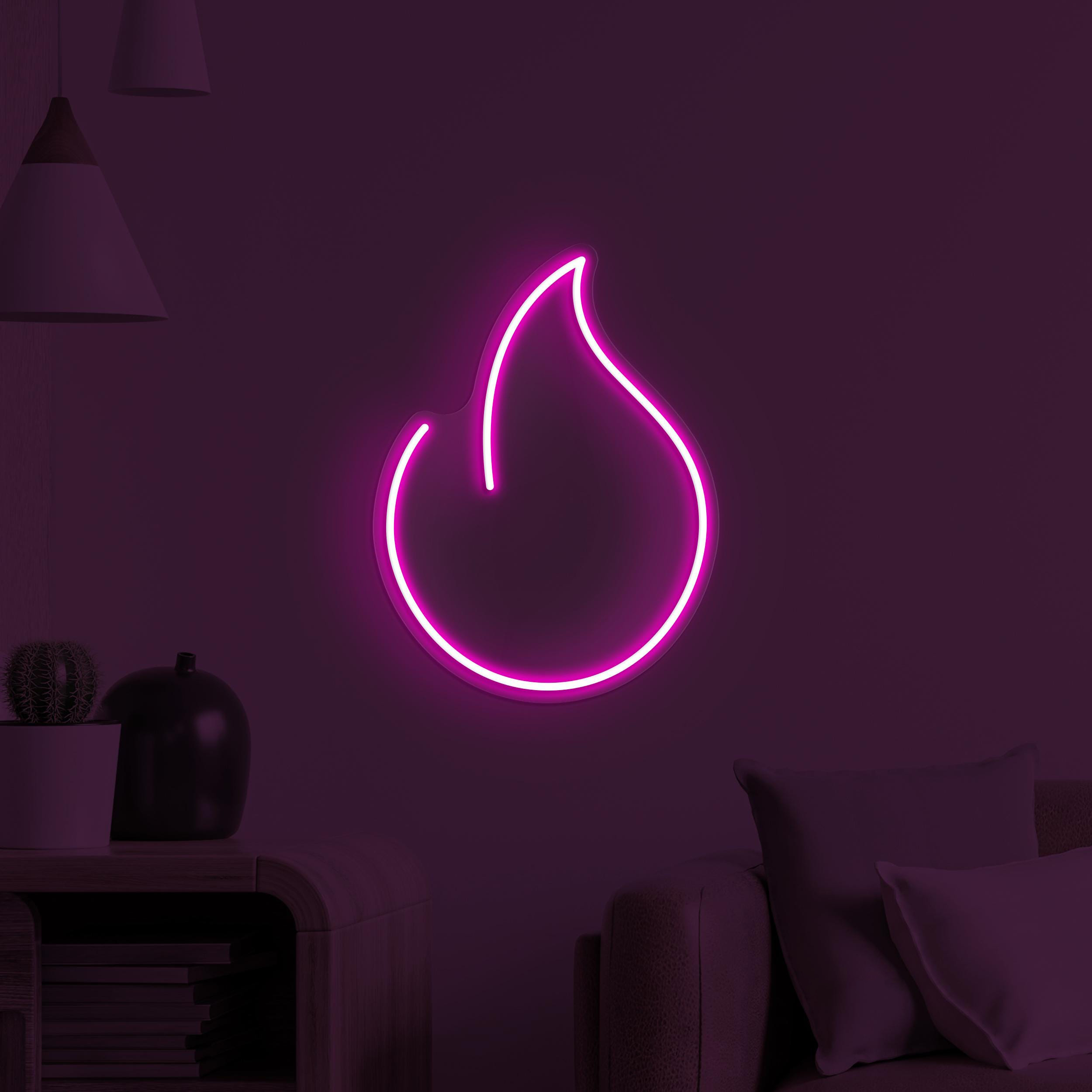 Fire Neon Sign, Fire LED Light, Flame Wall Decor, Simple Fire Neon Light, Cafe, Bar, & Restaurant Neon Decor, Home Wall Art, Fire Lover Gift