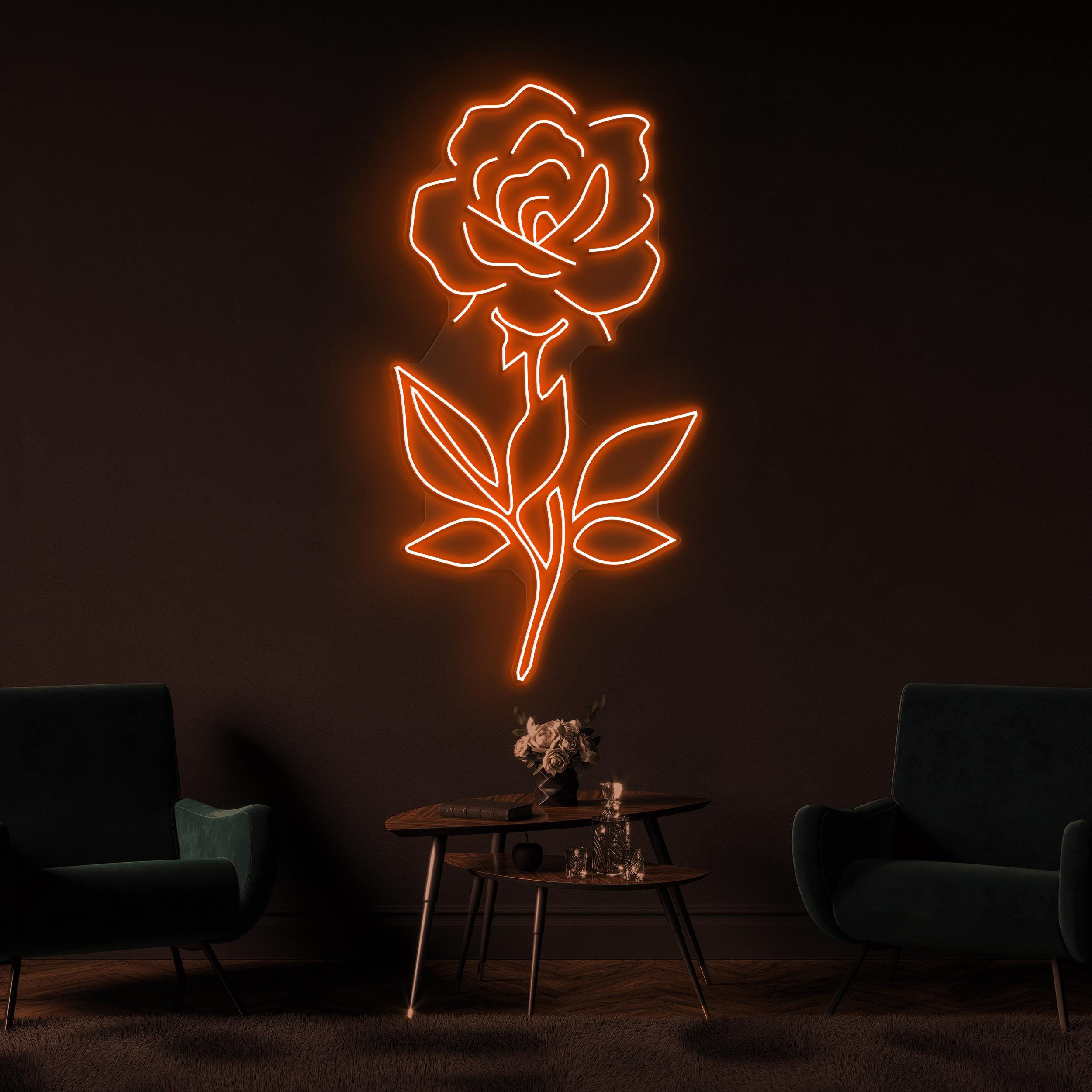 Rose Neon Sign, Rose LED Light, Home Wall Decor, Couple Neon Gift, Flower Shop Neon Light, Romantic Room Neon Decor, Rose Love Wall Light