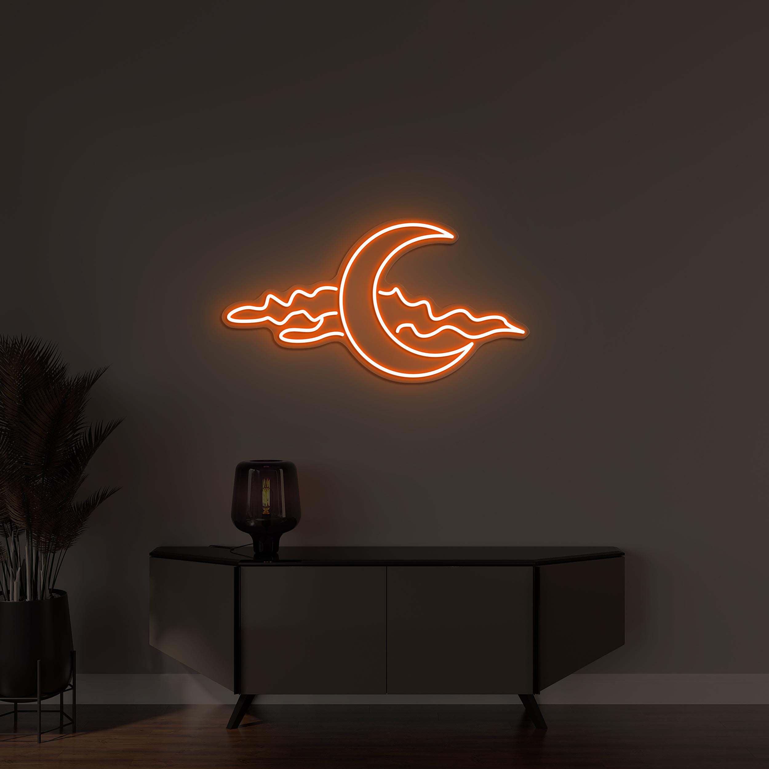 Moon and Cloud Neon Sign, Moon With Cloud LED Light, Moon and Cloud Wall Decor, Dreamy Night Art, Moonlit Sky Neon Light, Home Wall Decor