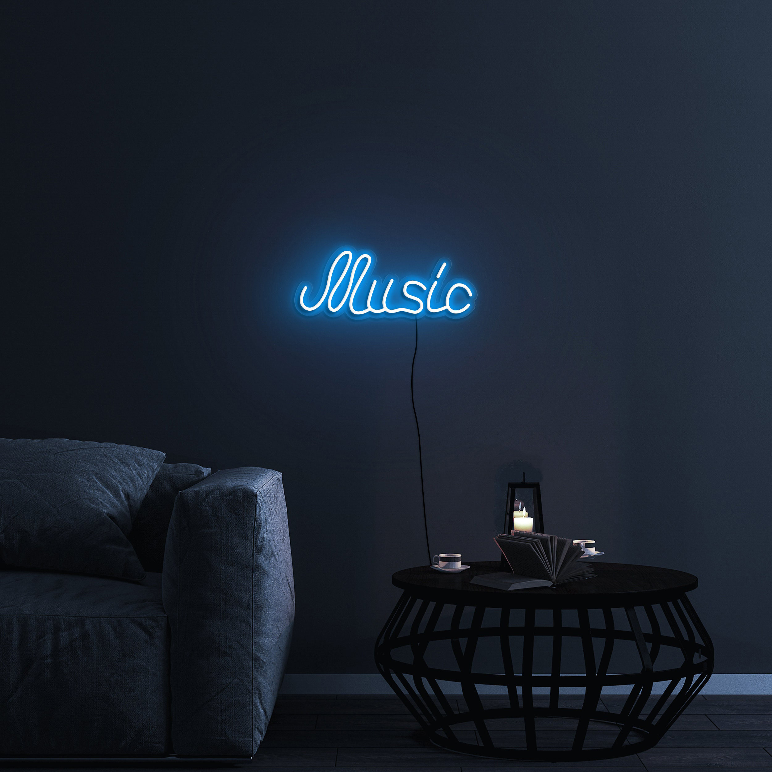 Music Neon Sign, Music Studio Office Decor, USB Powered Neon Light for Home Room Bar, Gift for Her, Led Wall Decor for Bedroom, Party, Club