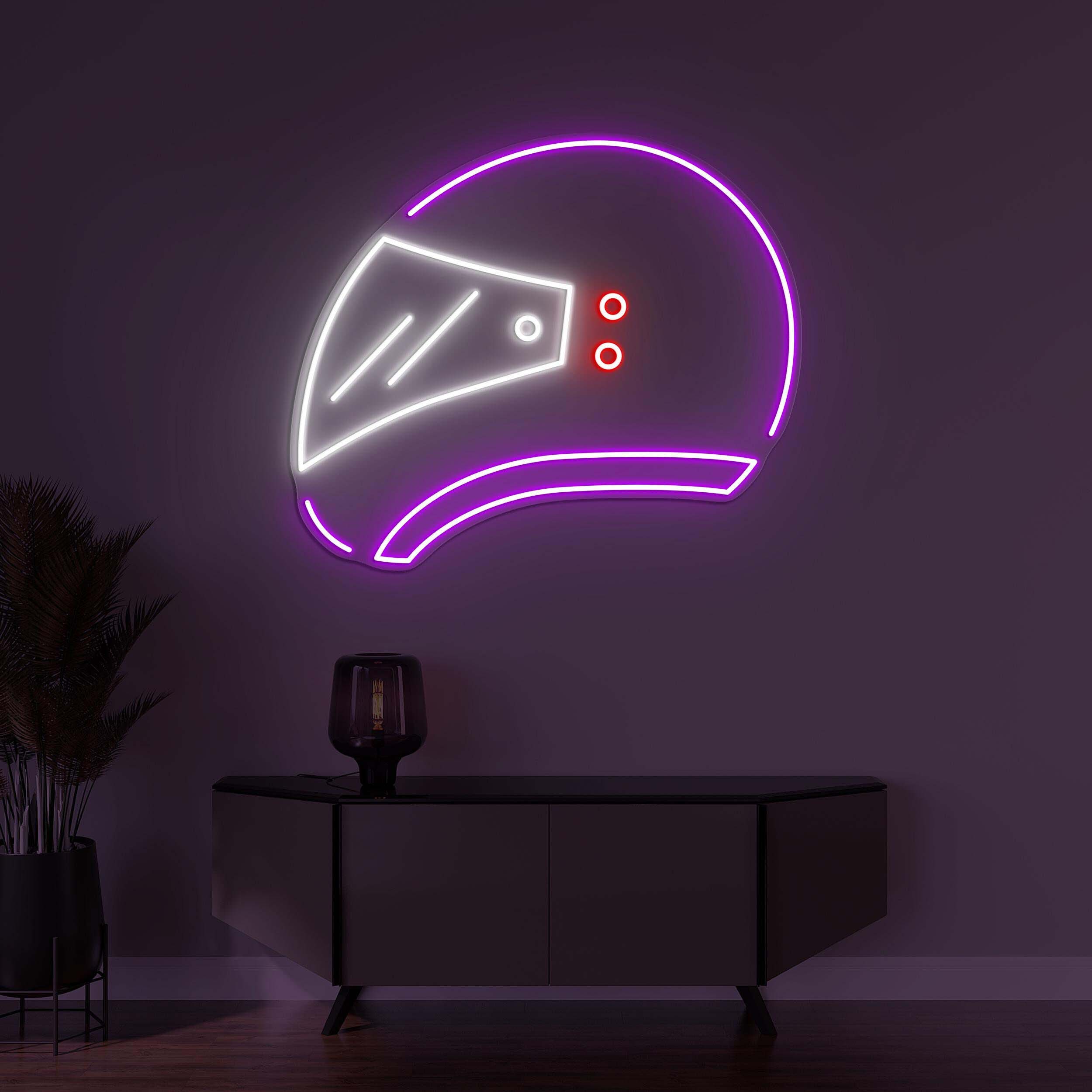 Helmet Neon Sign, Helmet LED Light, Motorcycle Helmet Wall Decor, Bike Rider Neon Sign, Boys Room Art, Bike Shop Decor, Led Neon Art, Gift