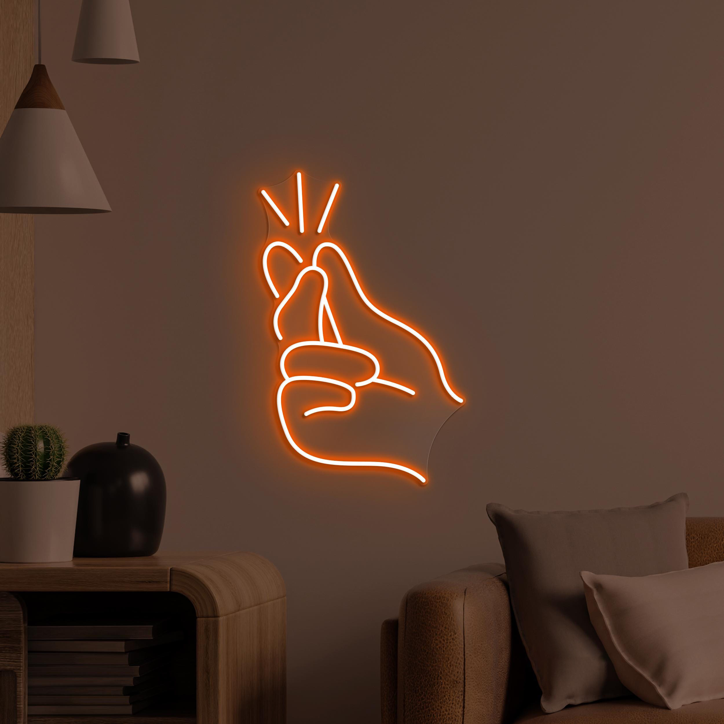 Finger Heart Neon Sign, Finger Heart LED Light, Korean Love Wall Decor, Wedding Party Wall Art, I Love You Neon Sign, Neon Gift for Couple