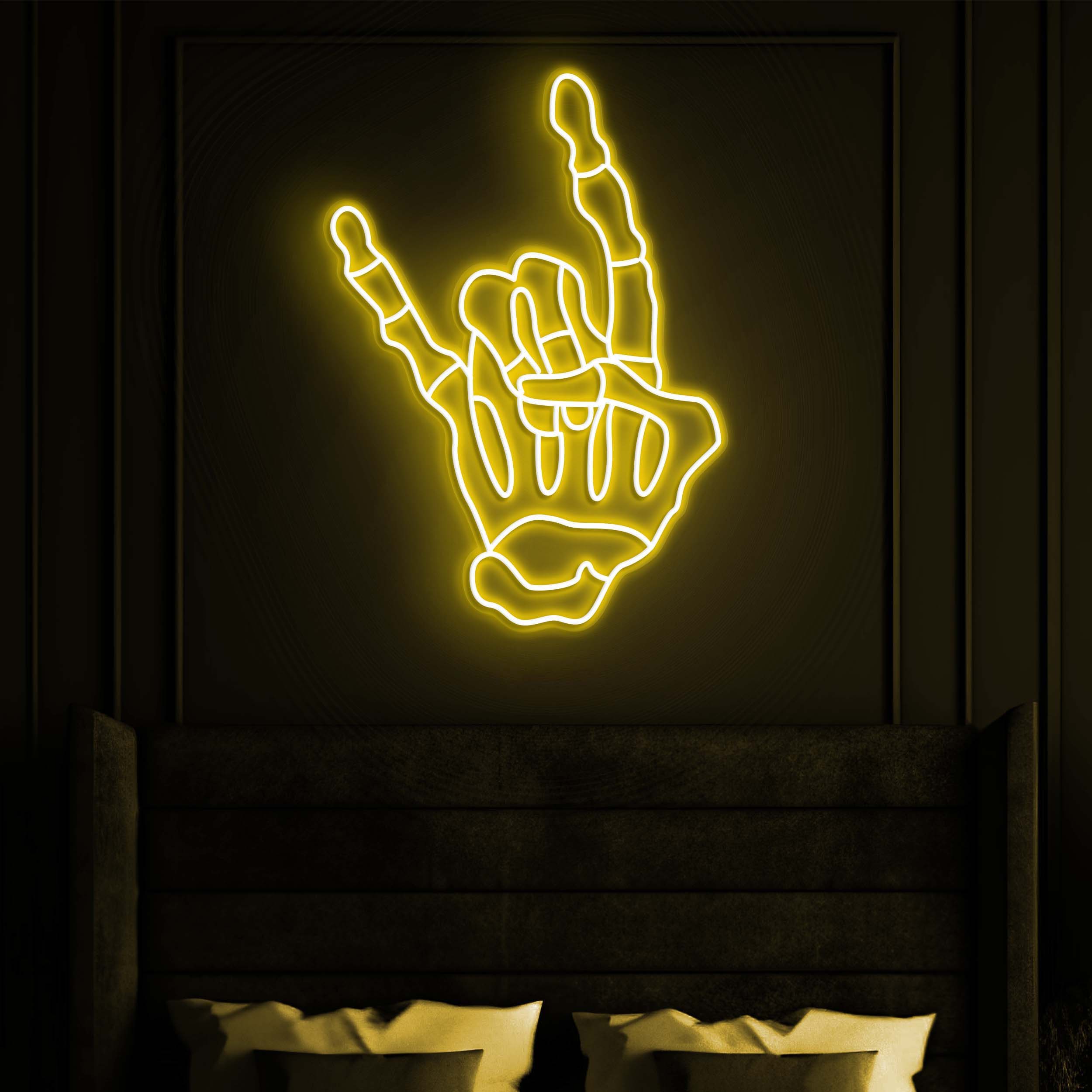 Rock N Roll Neon Sign, Skeleton Hand LED Light, Skeleton LED Neon Light, Custom Neon Sign, Wall Decor for Music Lovers, Home Decoration,Gift