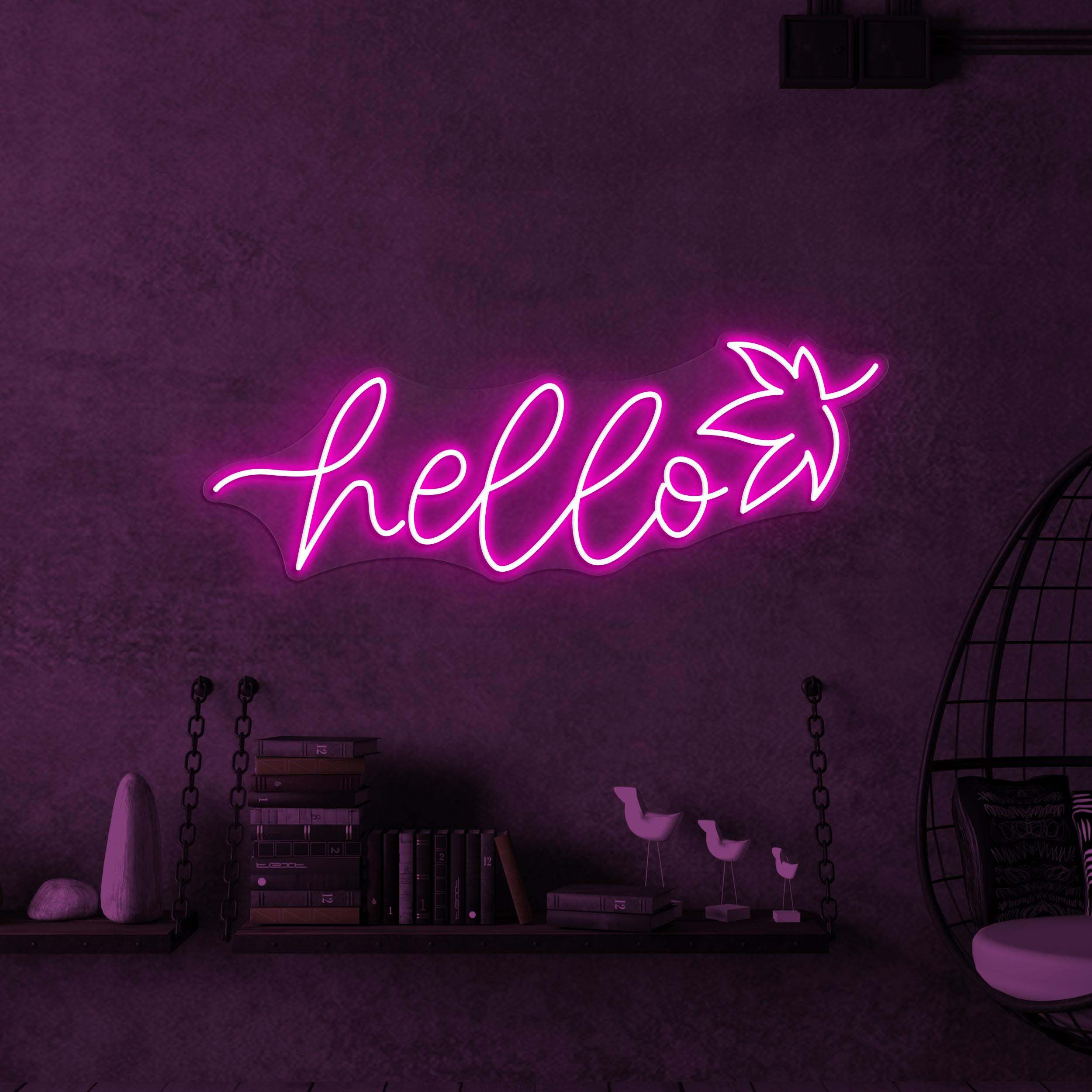 Hello Neon Sign, Hello LED Light, Party Wall Decor, Hello Fall Wall Art, Kids Room Neon Light, Boy and Girl Room Decor, Hello Logo Neon Sign