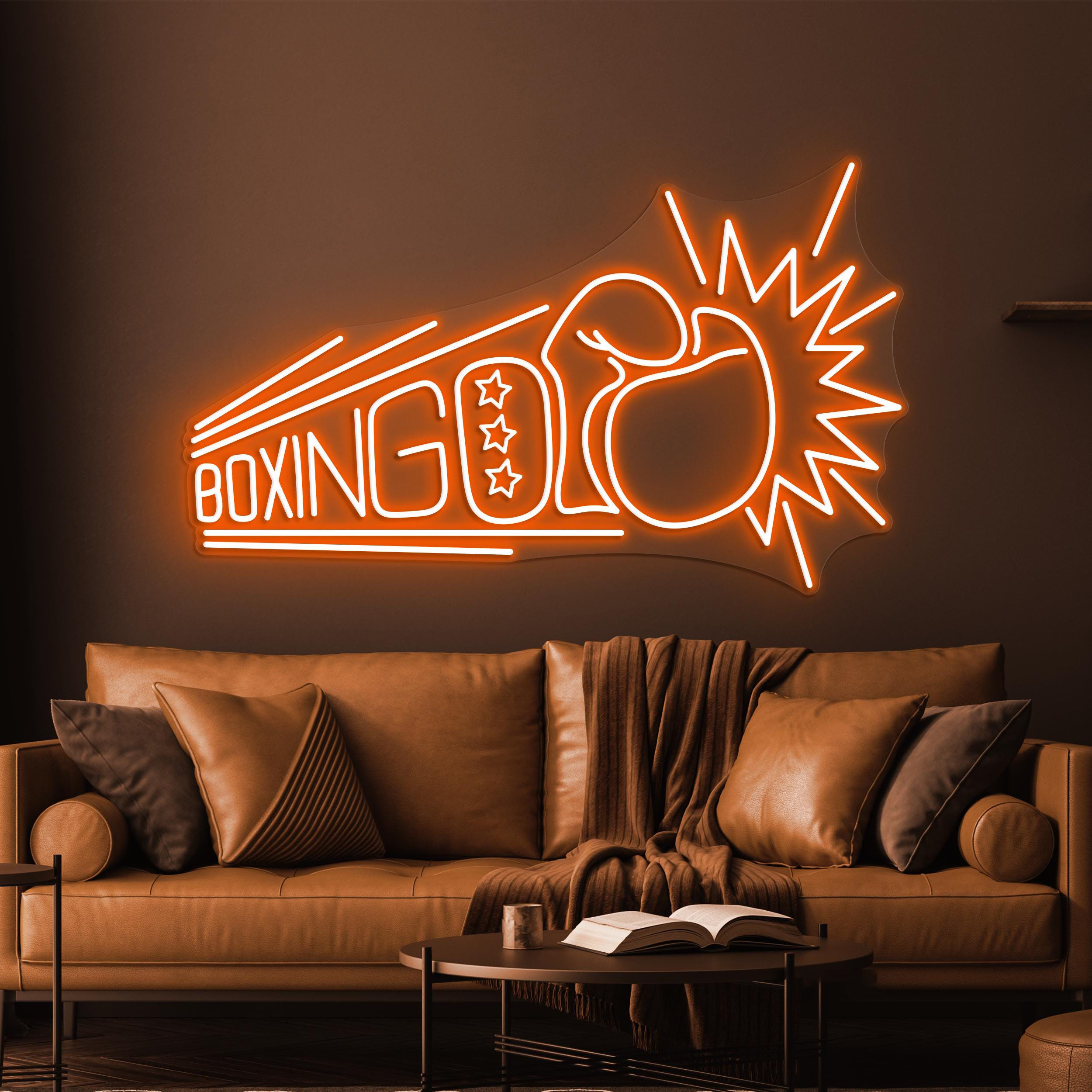 Boxing Glove Neon Sign, Boxing Glove LED Light, Gym Wall Decor, Knockout Wall Art, Boxing Club Sign, Boxing Lover Gift, Fight Night Light