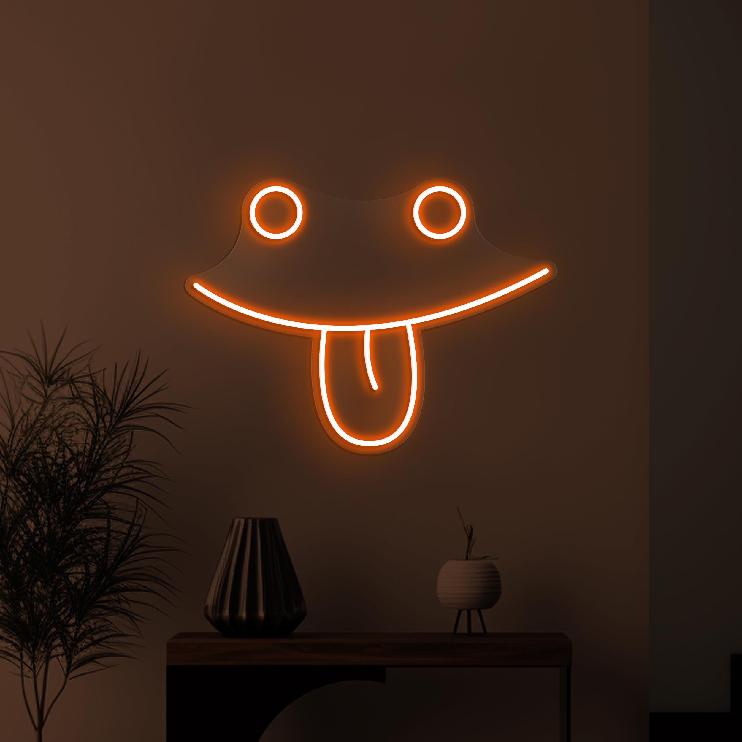 Smiley Face Neon Sign, Smiley Face Emoji LED Light, Tongue Out Wall Decor, Silly Face Wall Art, Kids Room Neon Light, Happy Face Led Sign