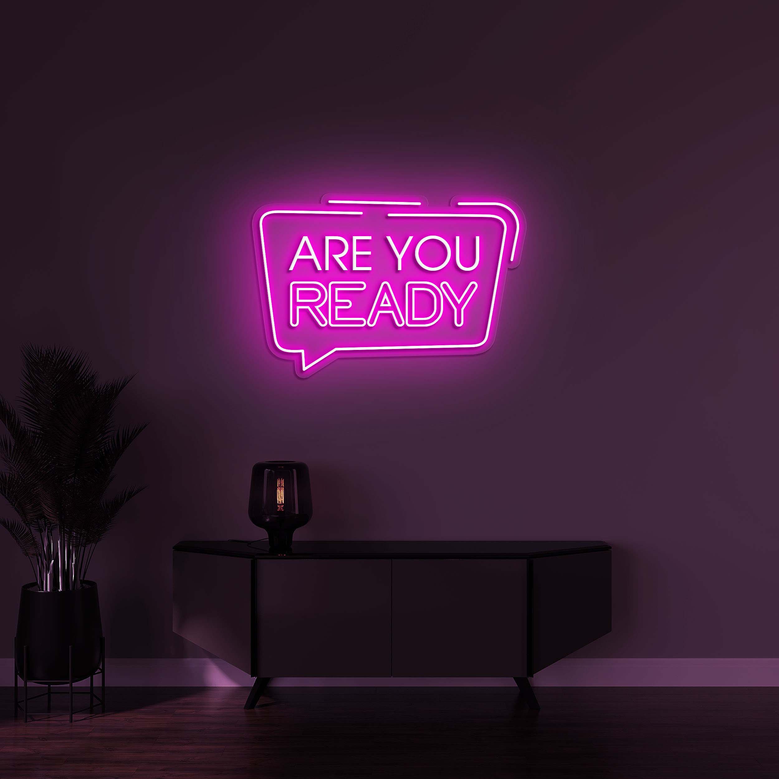 Are You Ready Neon Light, LED Sign for Gym, Game Room, Home, Office, Event Spaces, Wall Decor for Readiness and Motivation, Neon Light Decor