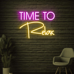 Time to Relax Neon Sign, Time to Relax LED Light, Lounge Wall Decor, Home Wall Art, Bedroom Led Sign, Relaxation Mode Sign, Chill Vibes Art