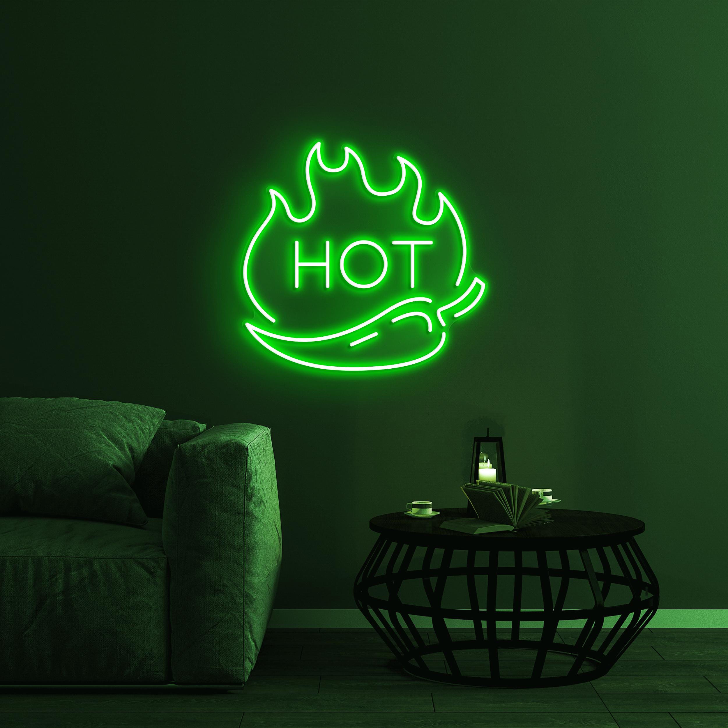 Hot Chili Pepper Neon Sign, Hot Chili Pepper LED Light, Hot Flame Wall Decor, Spicy Sensation Decor, Fire Chili Art, Spice Pepper Lover Gift