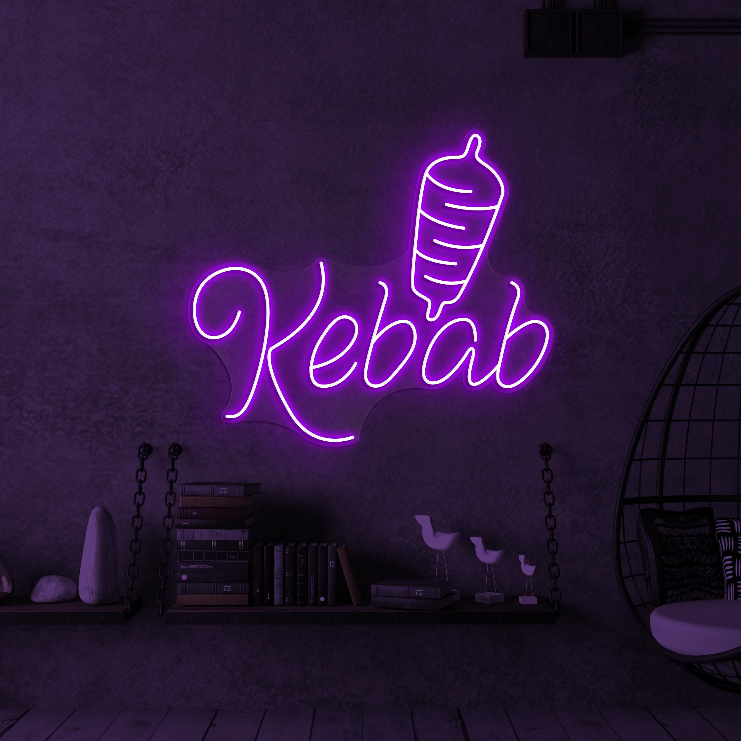 Kebab Neon Sign, Kebab Neon Light, Doner Kebab Neon Art, Restaurant Wall Decor, Kebab Neon Wall Light, BBQ Shop Neon Sign, Kebab Lover Gift