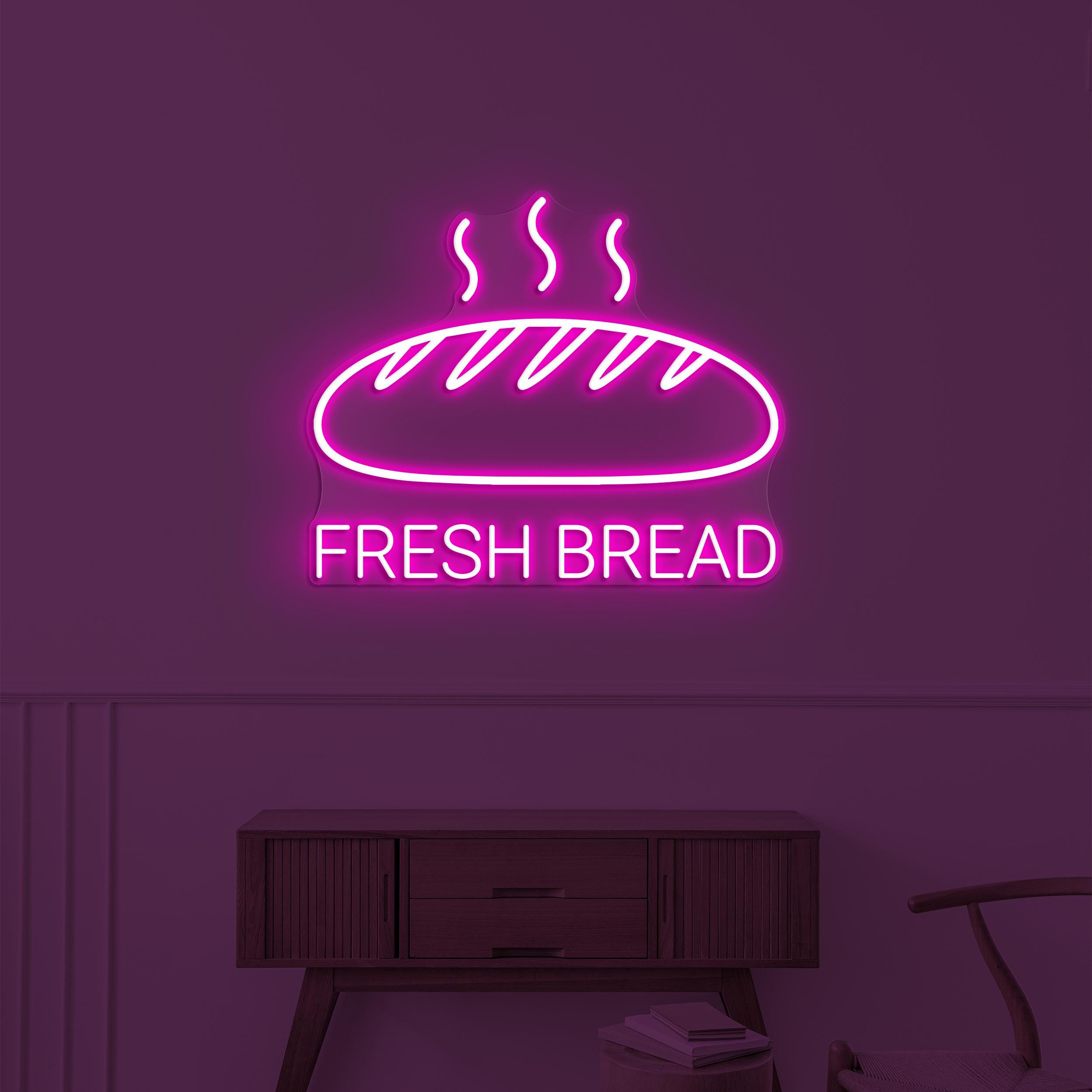 Fresh Bread Neon Sign, Fresh Bread LED Light, Bakery Wall Decor, Warm Bread Neon Light, Fresh Baked Bread Neon Sign, Hot Bread Wall Sign