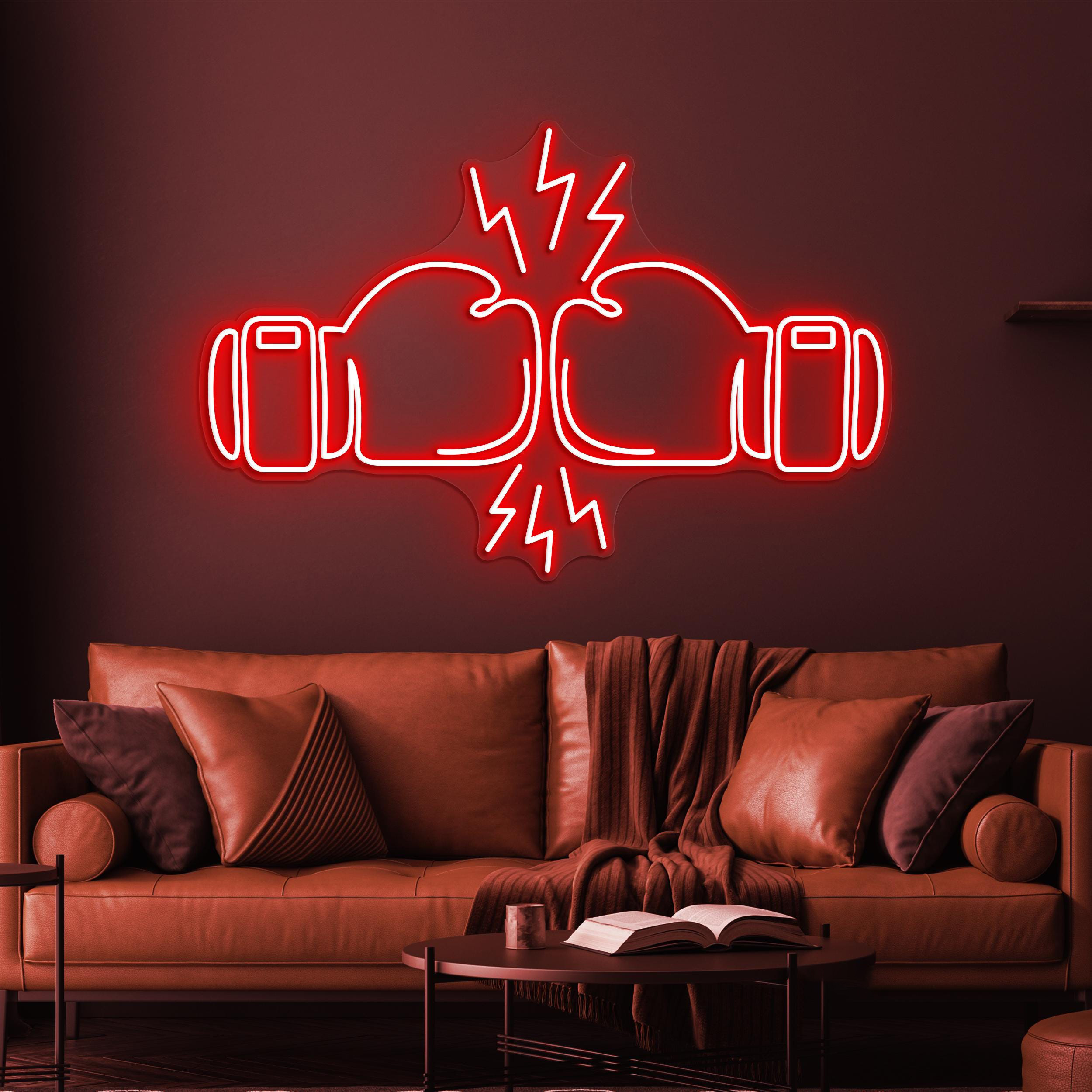 Boxing Gloves Neon Sign, Boxing Gloves LED Sign, Gym Wall Decor, Boxing Club Decor, Boxing Lover Gift, Game Room Neon Light, Home Gym Art