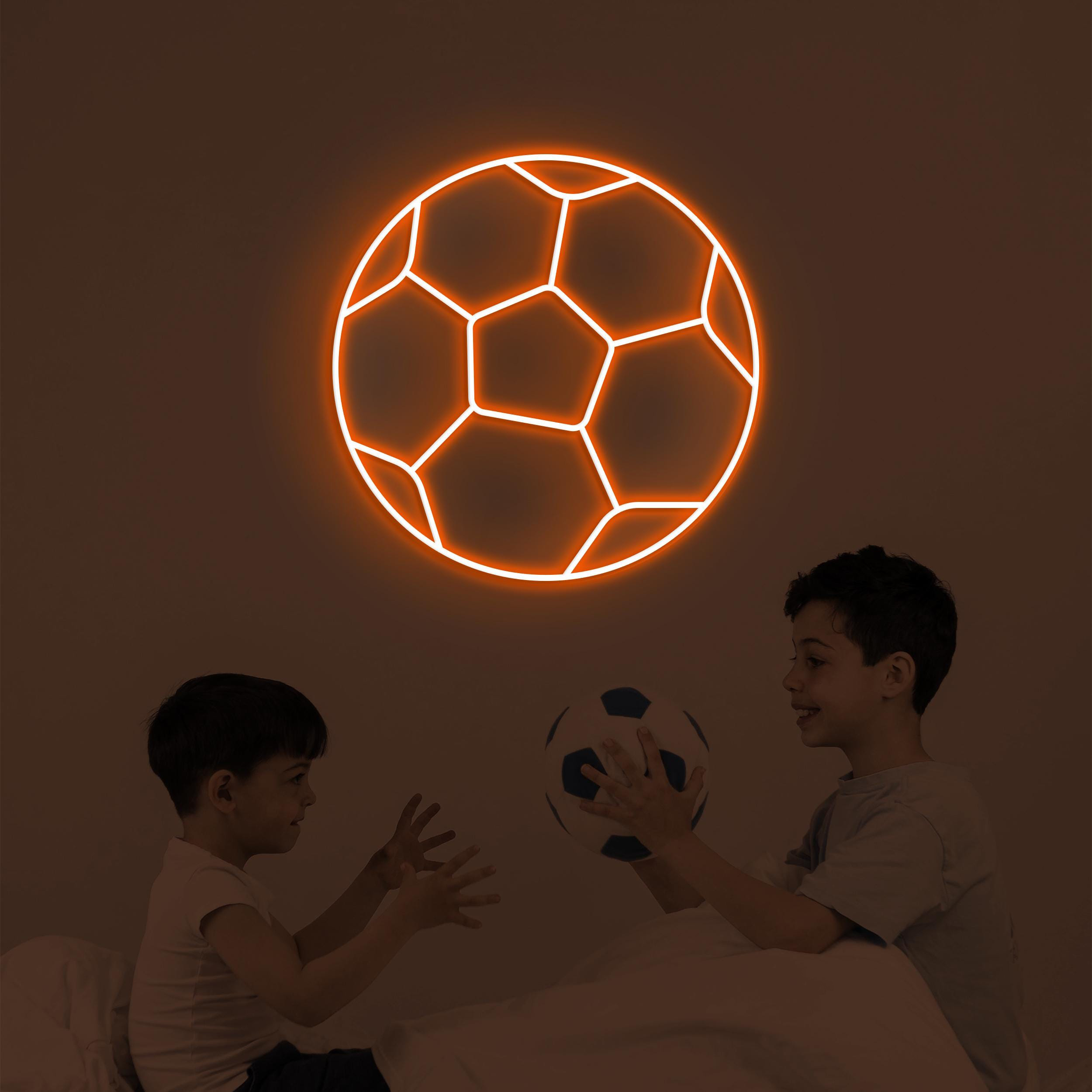 Soccer Ball Neon Sign, Soccer Ball LED Light, Football Wall Art, Football Club Neon Light, Kids Room Wall Decor, Sports Shop Led Wall Art