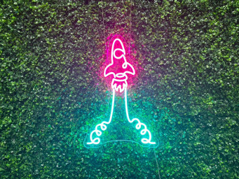 Rocket Neon Sign, Rocket Launching Neon Light, Rocket Wall Decor for Nursery, Kids Room, Party, Personalized Rocket Gift, Rocket Light